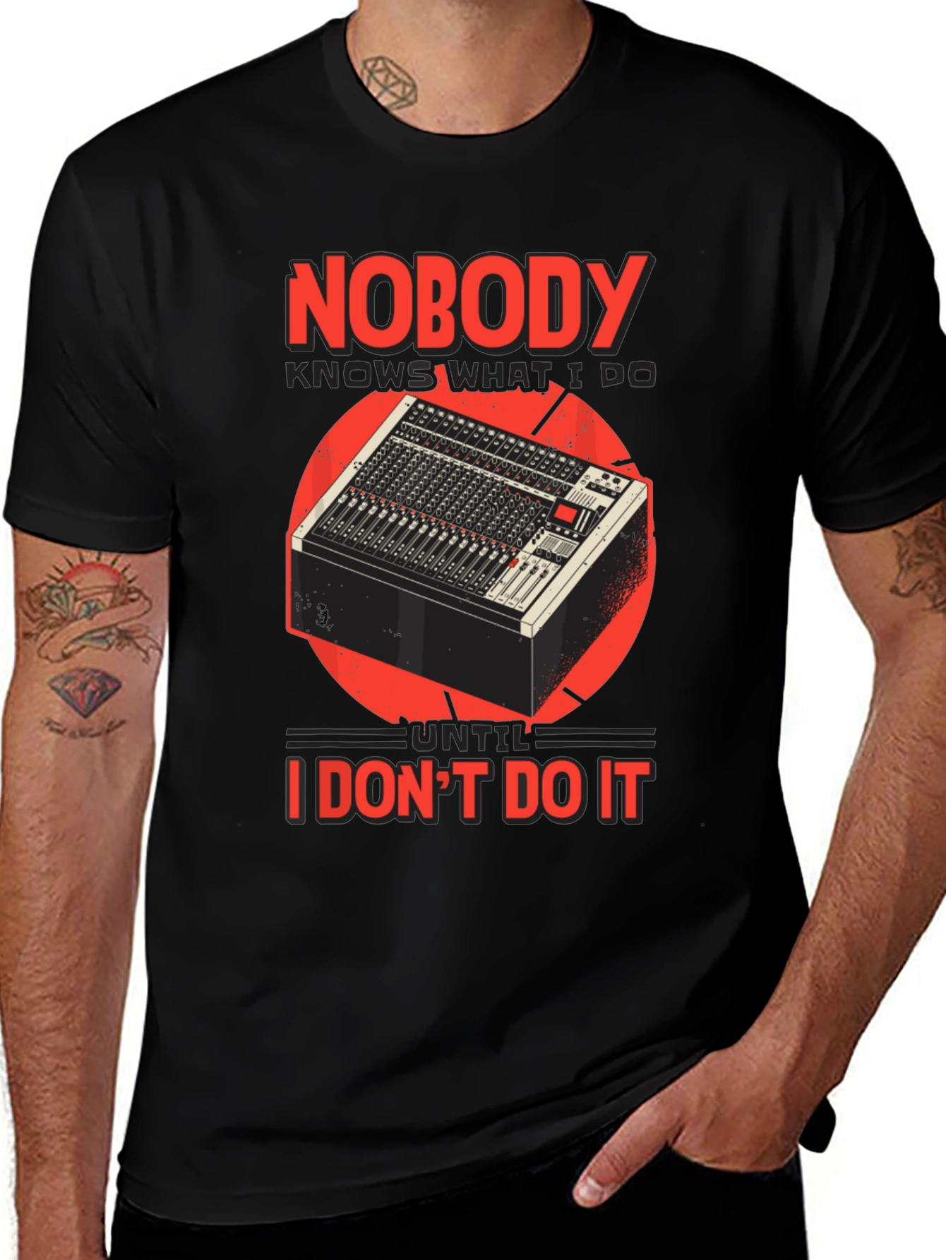 Variant 25 of Nobody Knows T-Shirt: Music Mixing Board Tee