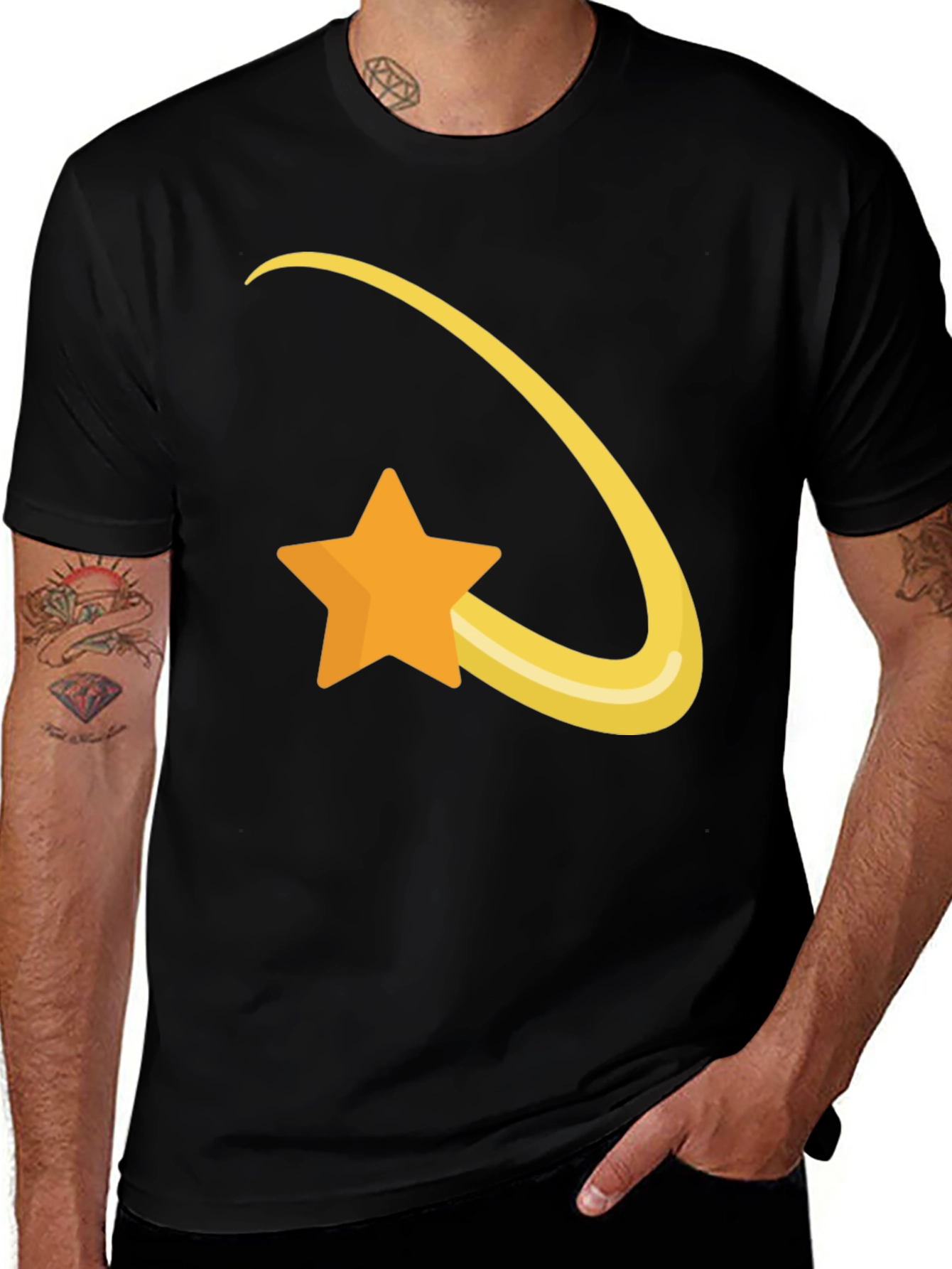 Variant 26 of Shooting Star Graphic Tee - Soft Black Cotton T-Shirt