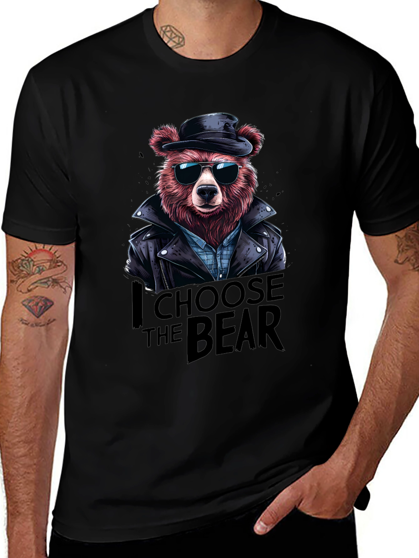 Variant 25 of I Choose The Bear T-Shirt - Cool Animal Graphic Tee