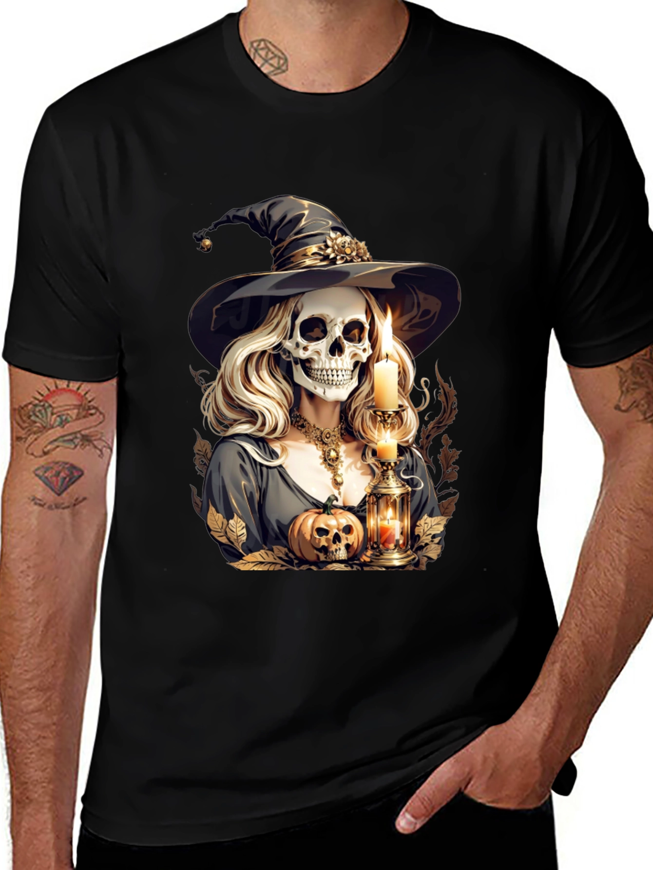 Variant 28 of Witch Skeleton Graphic Tee