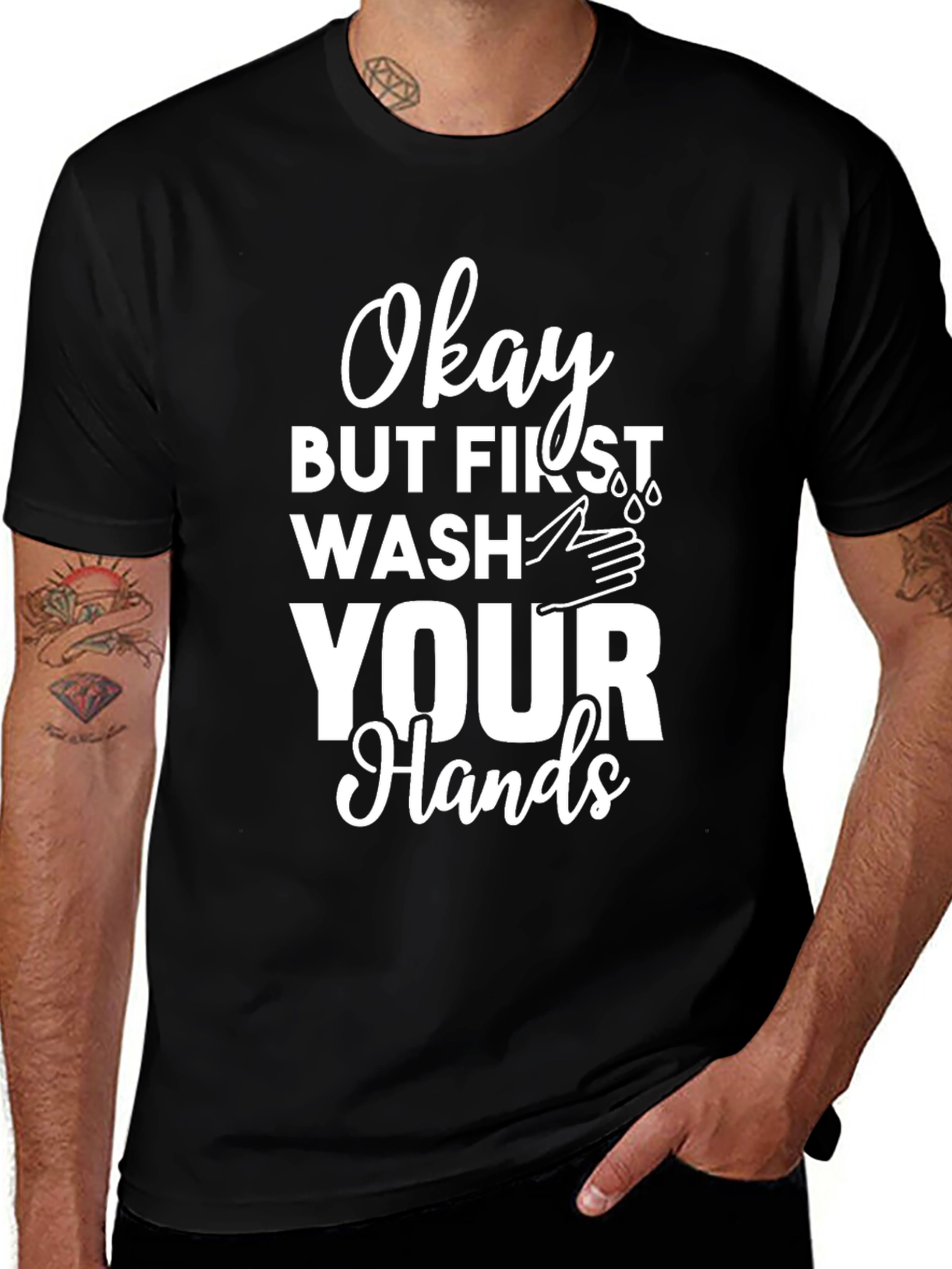 Variant 19 of Wash Your Hands T-Shirt - Funny Hygiene Tee
