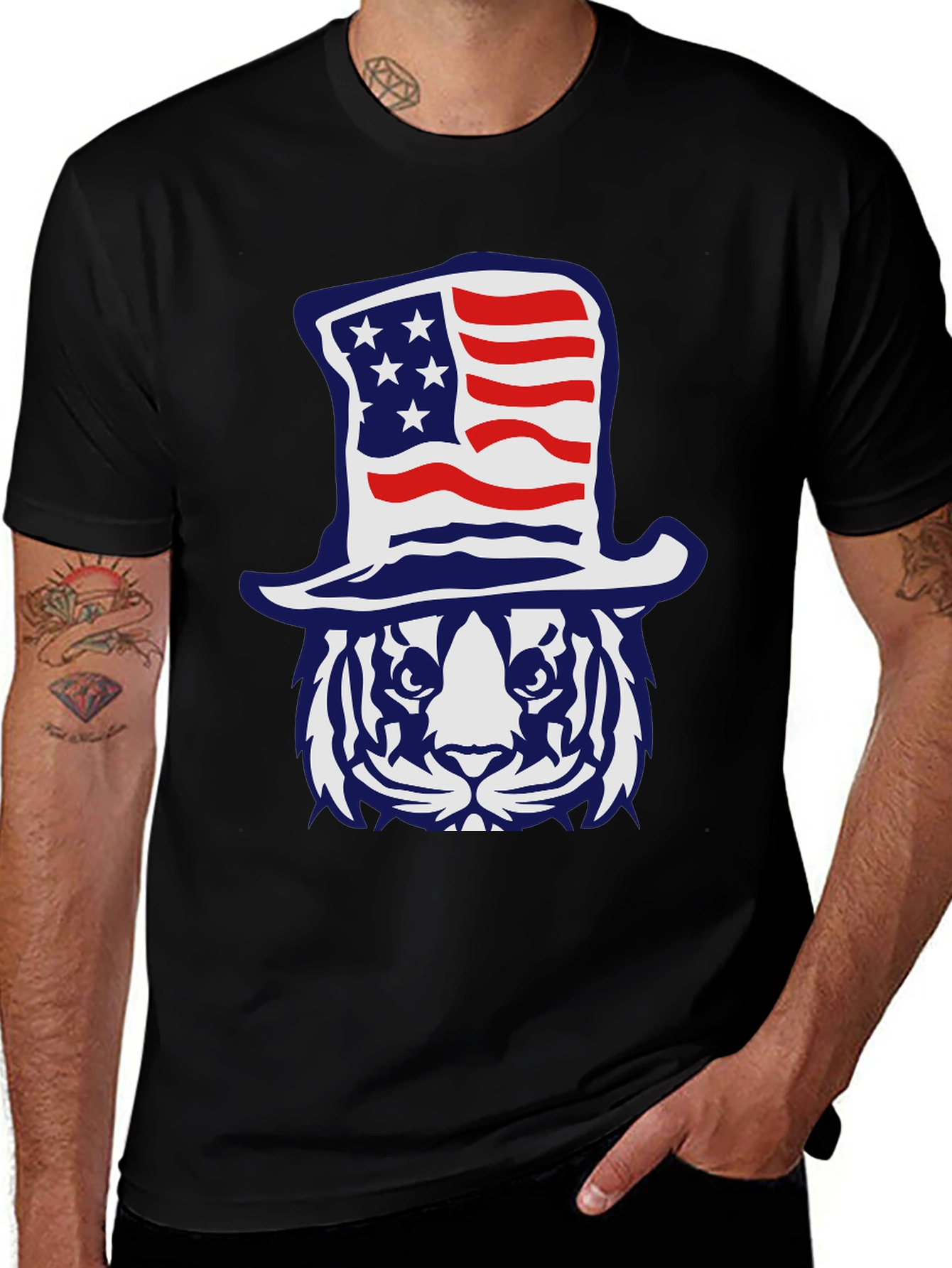 Variant 30 of Patriotic Tiger Graphic T-Shirt