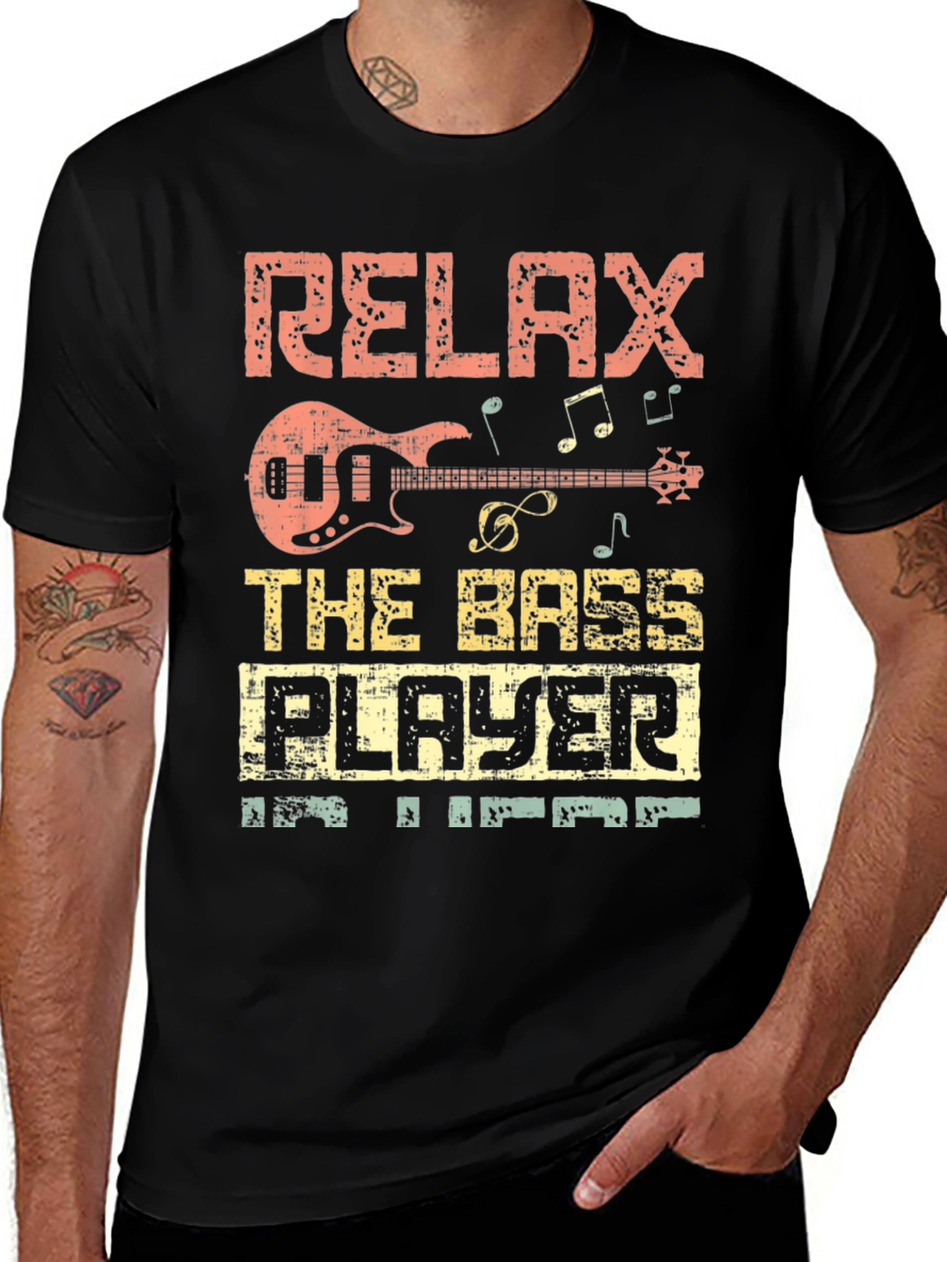 Variant 16 of Relax the Bass Player is Here T-Shirt