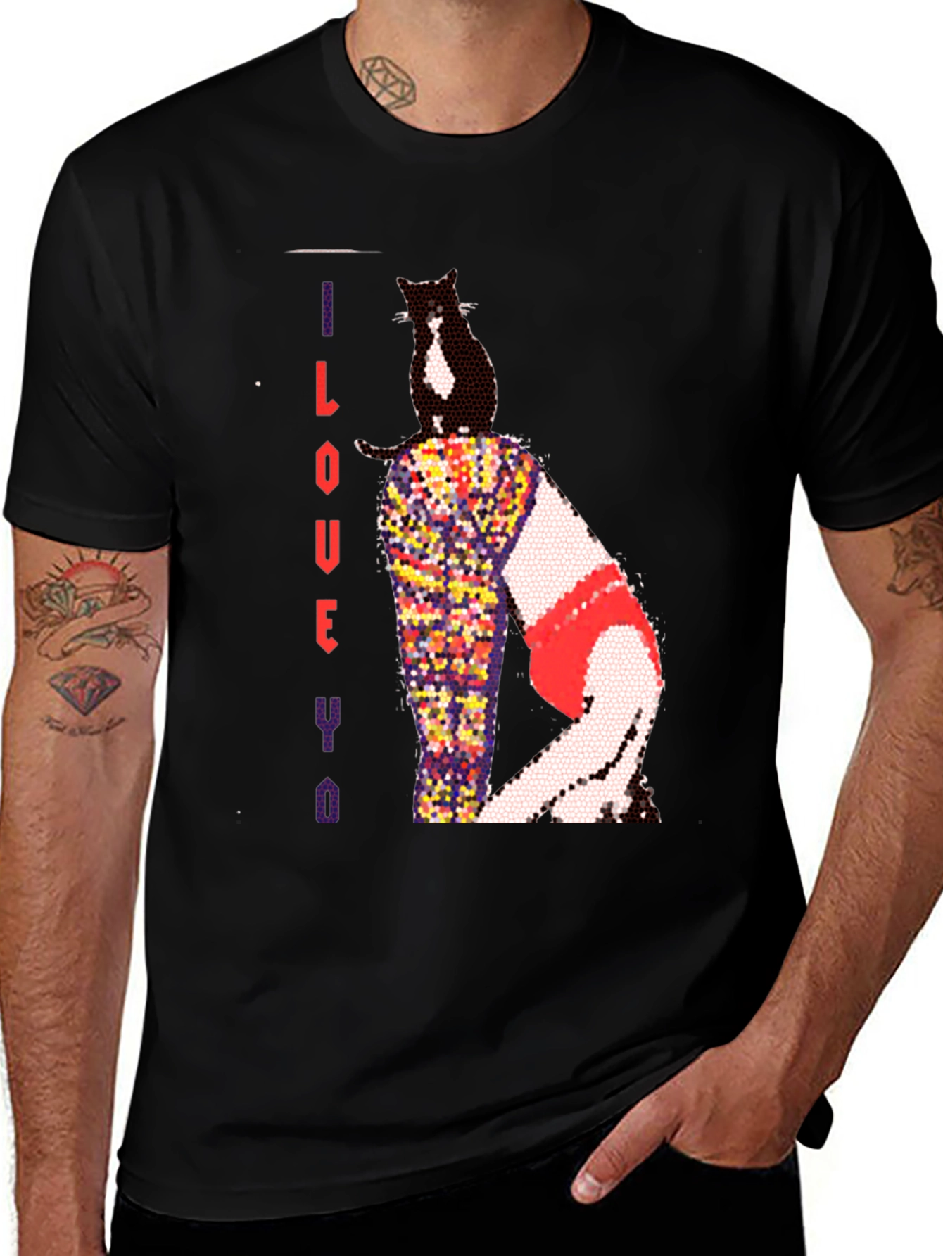 I Love You Cat Graphic T-Shirt