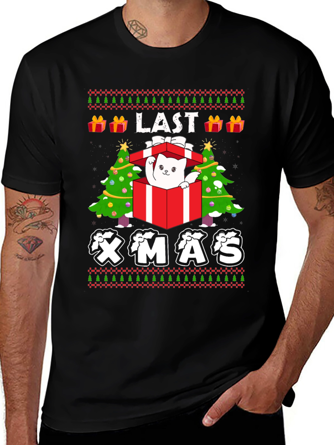 Last Xmas Cat Gift T-Shirt