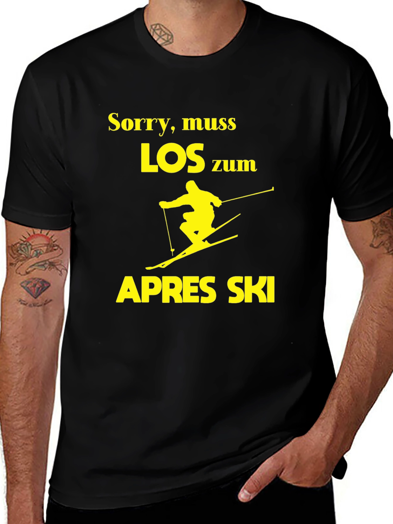 Variant 30 of Apres Ski Skiing T-Shirt - Sorry, muss LOS zum!
