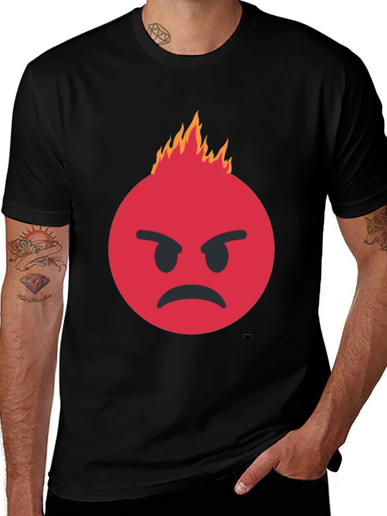 Variant 5 of Angry Emoji T-Shirt - Black