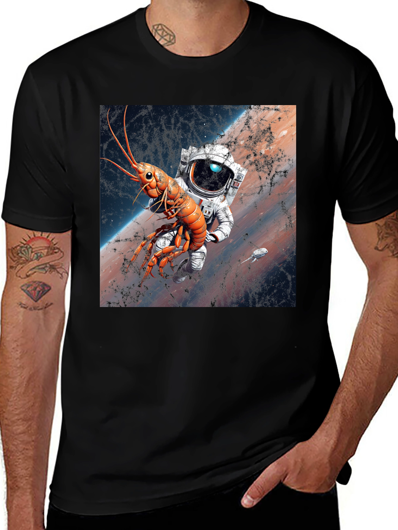 Variant 23 of Space Lobster Astronaut T-Shirt