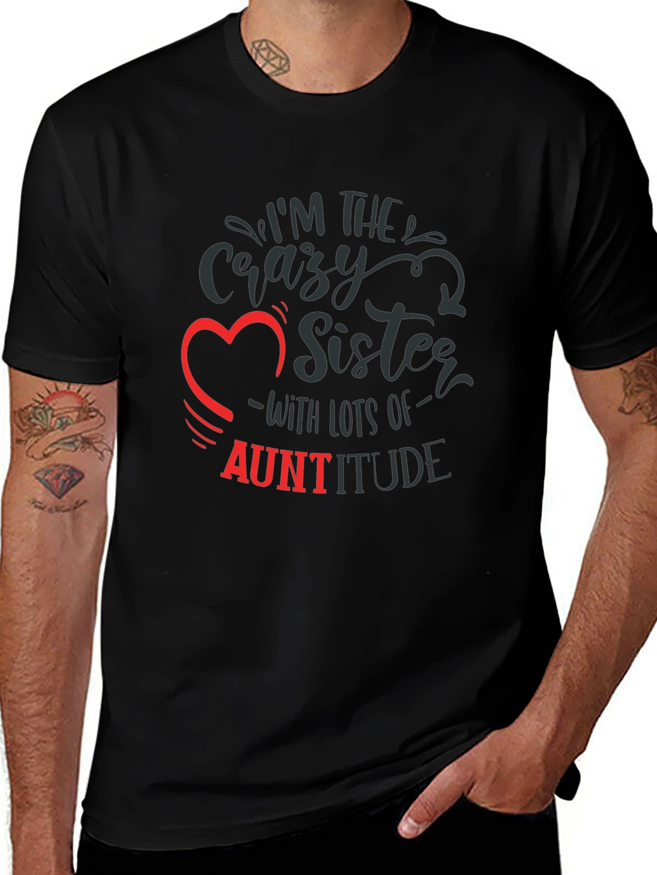 Variant 25 of Crazy Sister Auntitude Black Tee