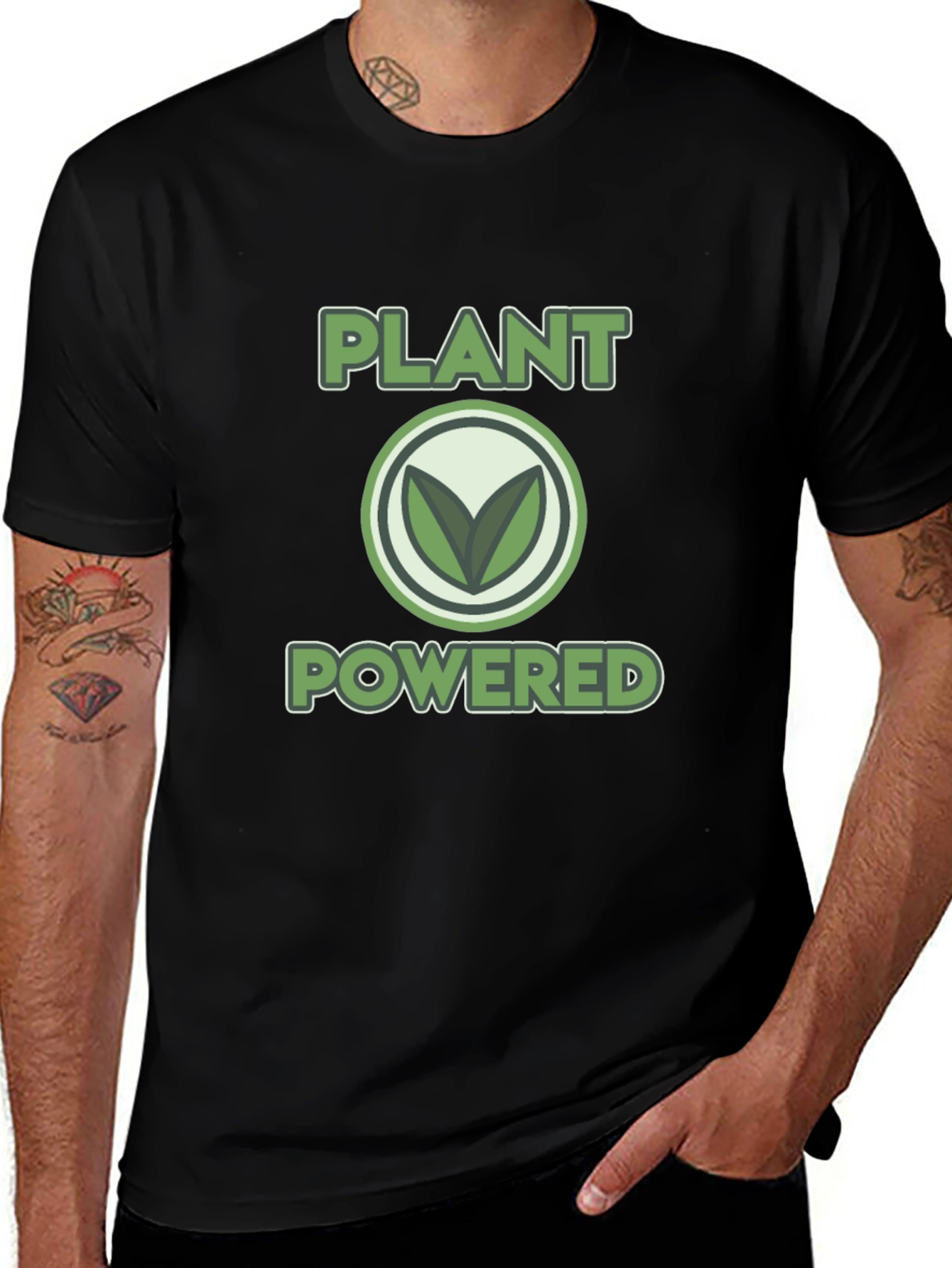 Variant 17 of Plant Powered Vegan T-Shirt - Black