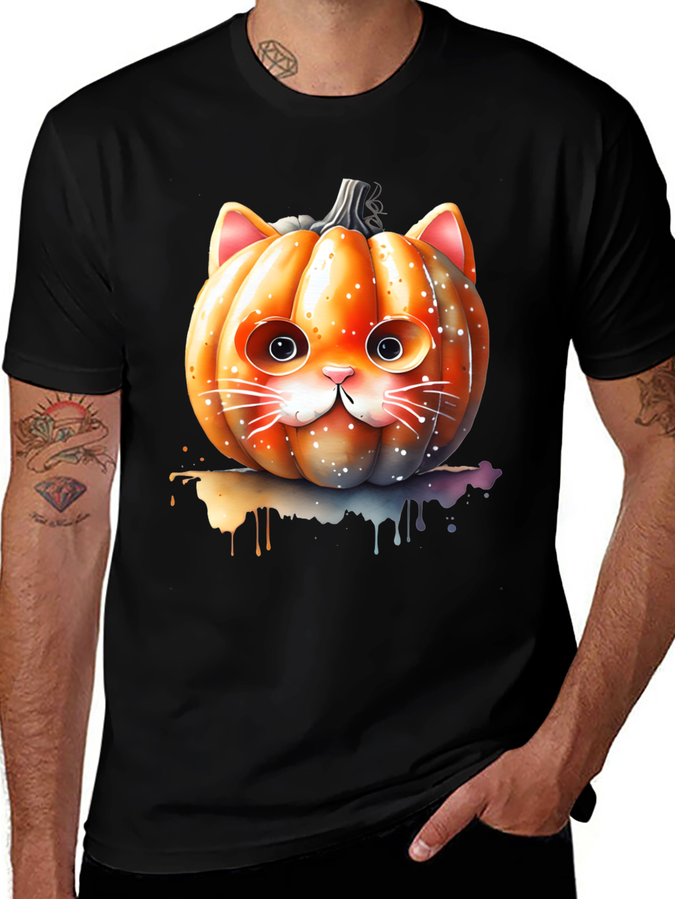 Pumpkin Cat T-Shirt - Halloween Style