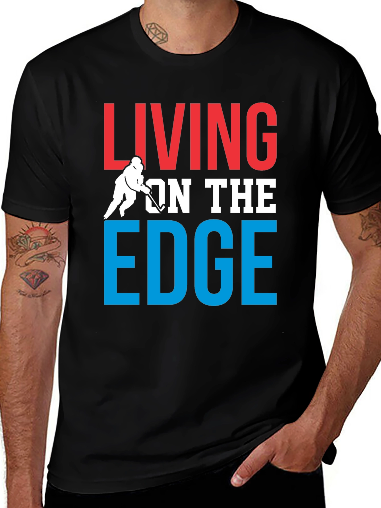 Variant 20 of Living On The Edge Hockey Graphic T-Shirt