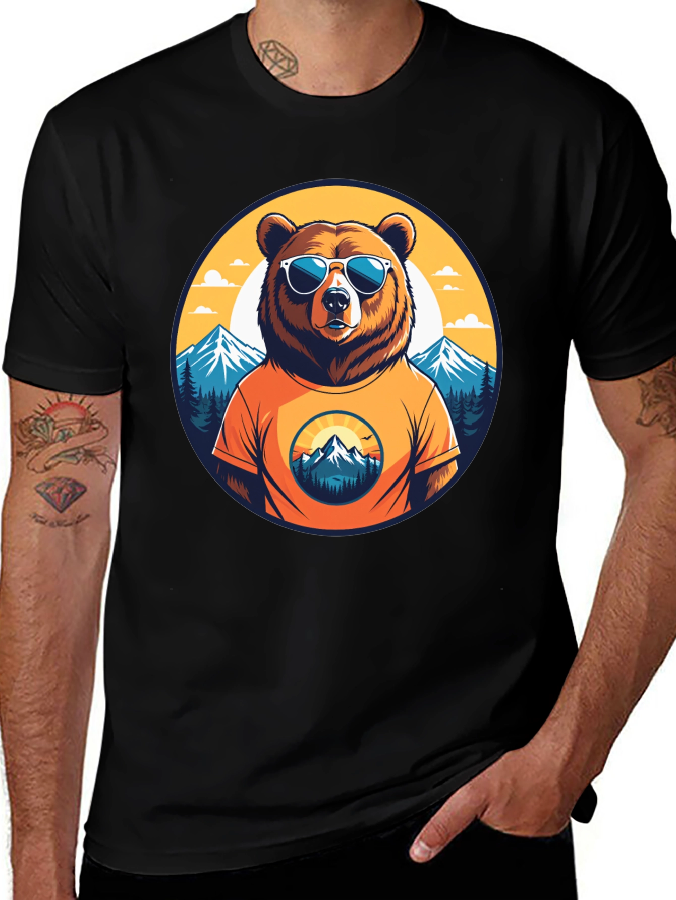 Variant 9 of Cool Bear Graphic Tee - Mountain Adventure T-Shirt