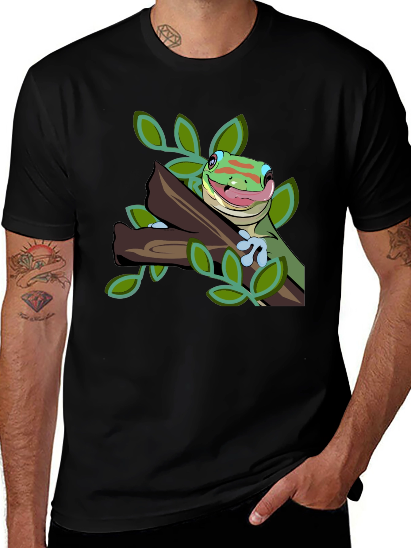 Variant 17 of Gecko Tongue T-Shirt - Cool Reptile Graphic Tee