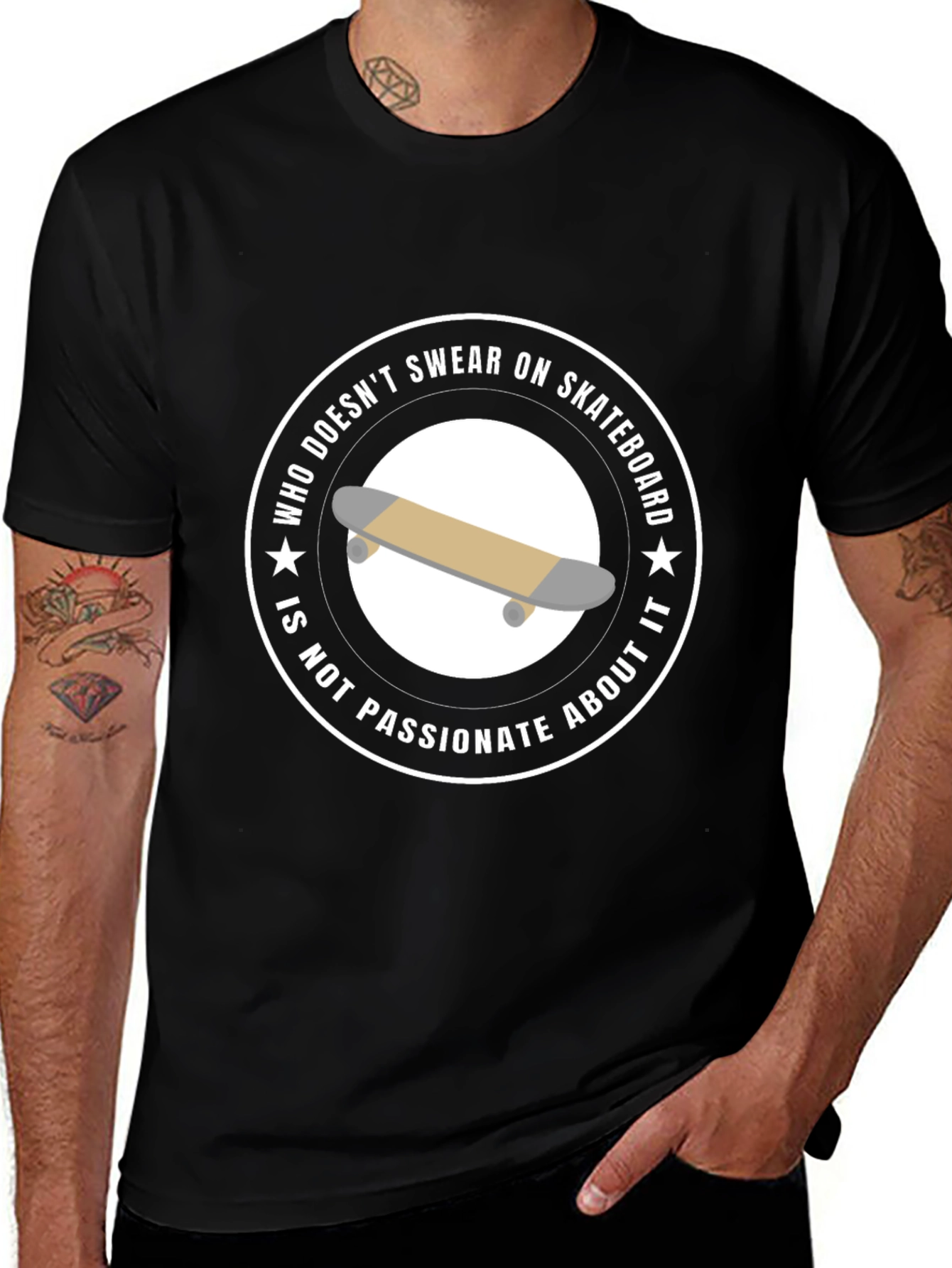 Variant 24 of Skateboard Passion T-Shirt - Unisex Black Tee