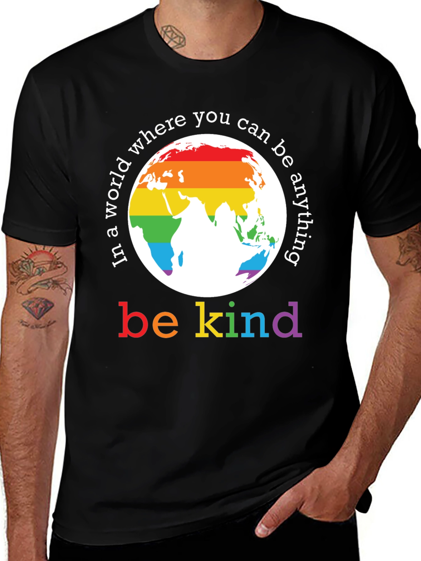 Variant 14 of Be Kind Rainbow World T-Shirt