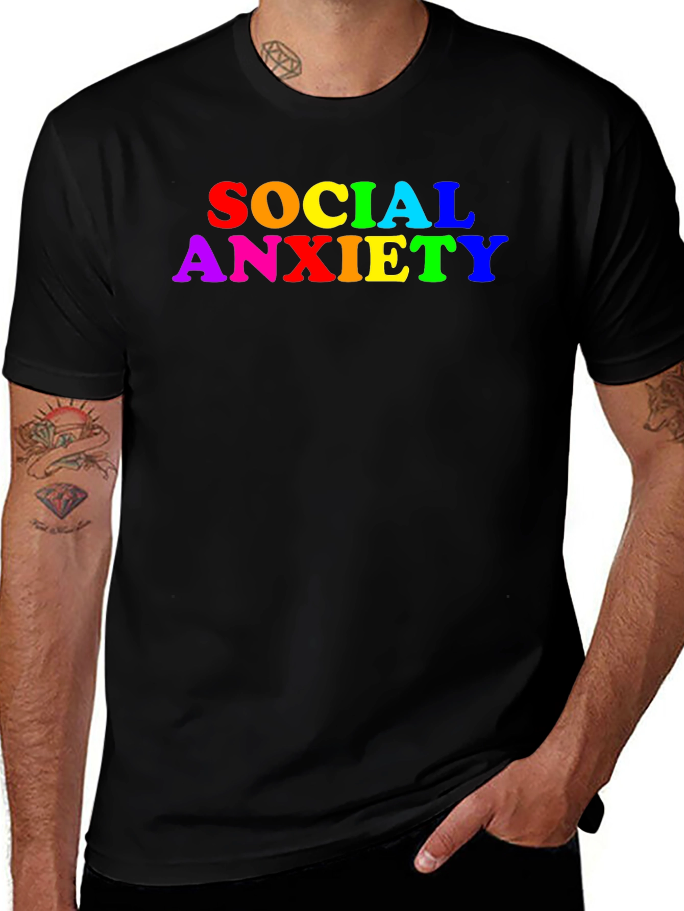 Variant 7 of Social Anxiety Rainbow Pride Graphic T-Shirt