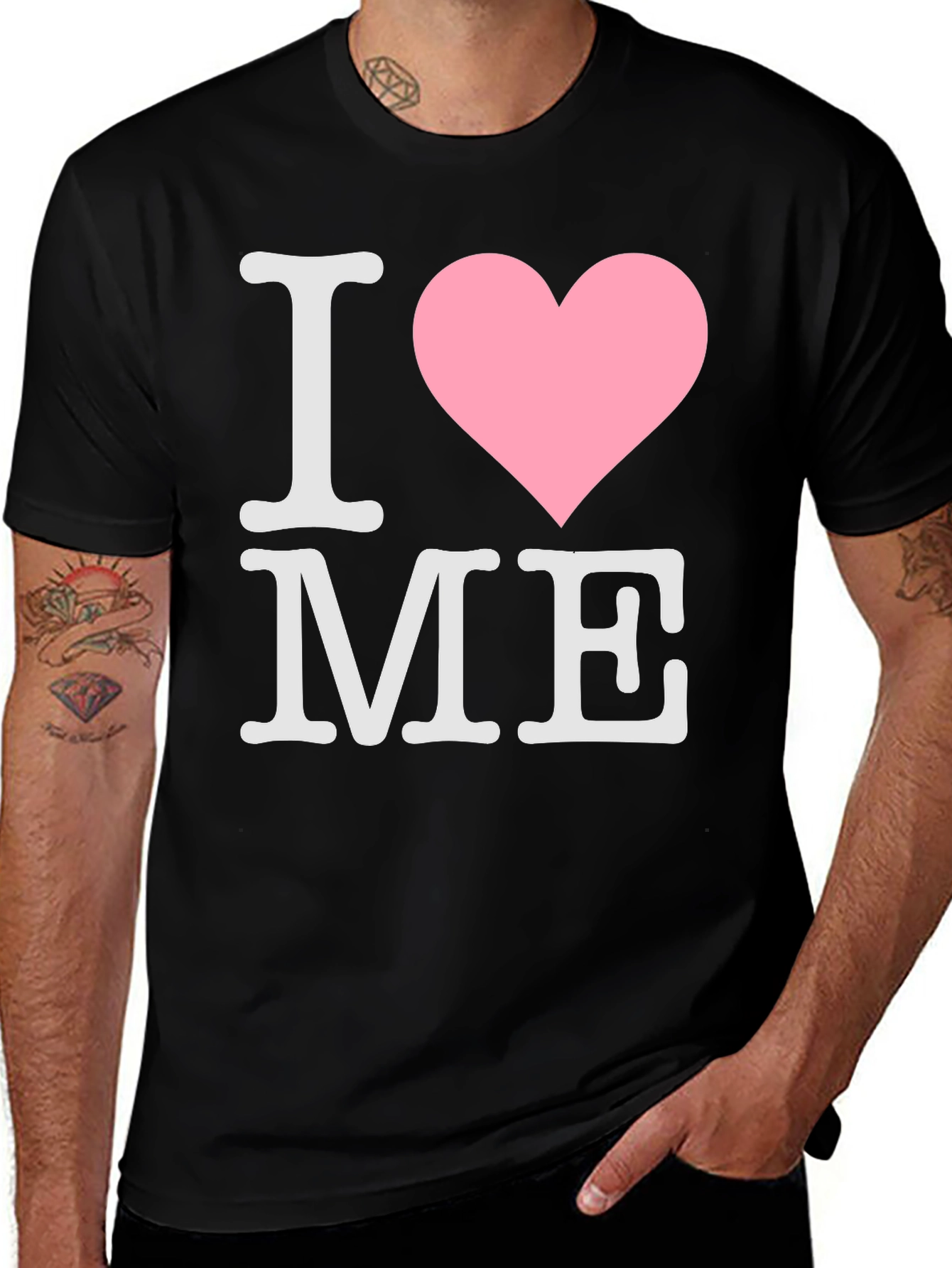 Variant 28 of I Heart ME Graphic Tee - Black T-Shirt