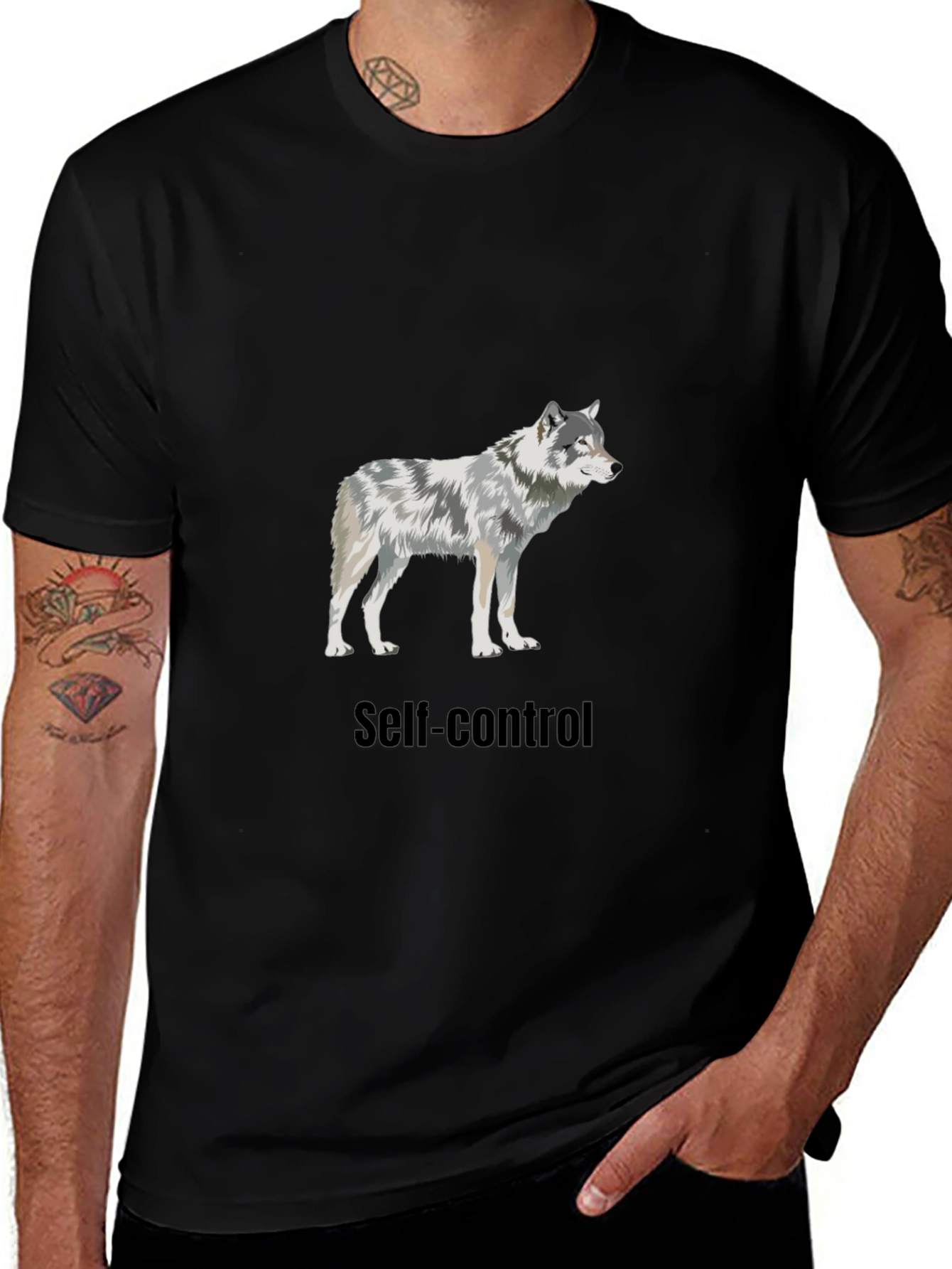 Variant 5 of Self-Control Wolf Graphic T-Shirt