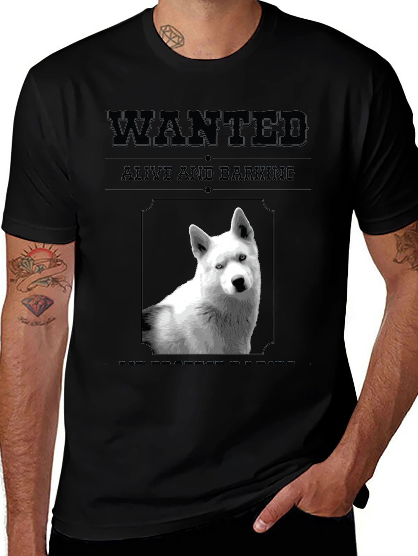 Variant 8 of Wanted Alive Barking Dog T-Shirt