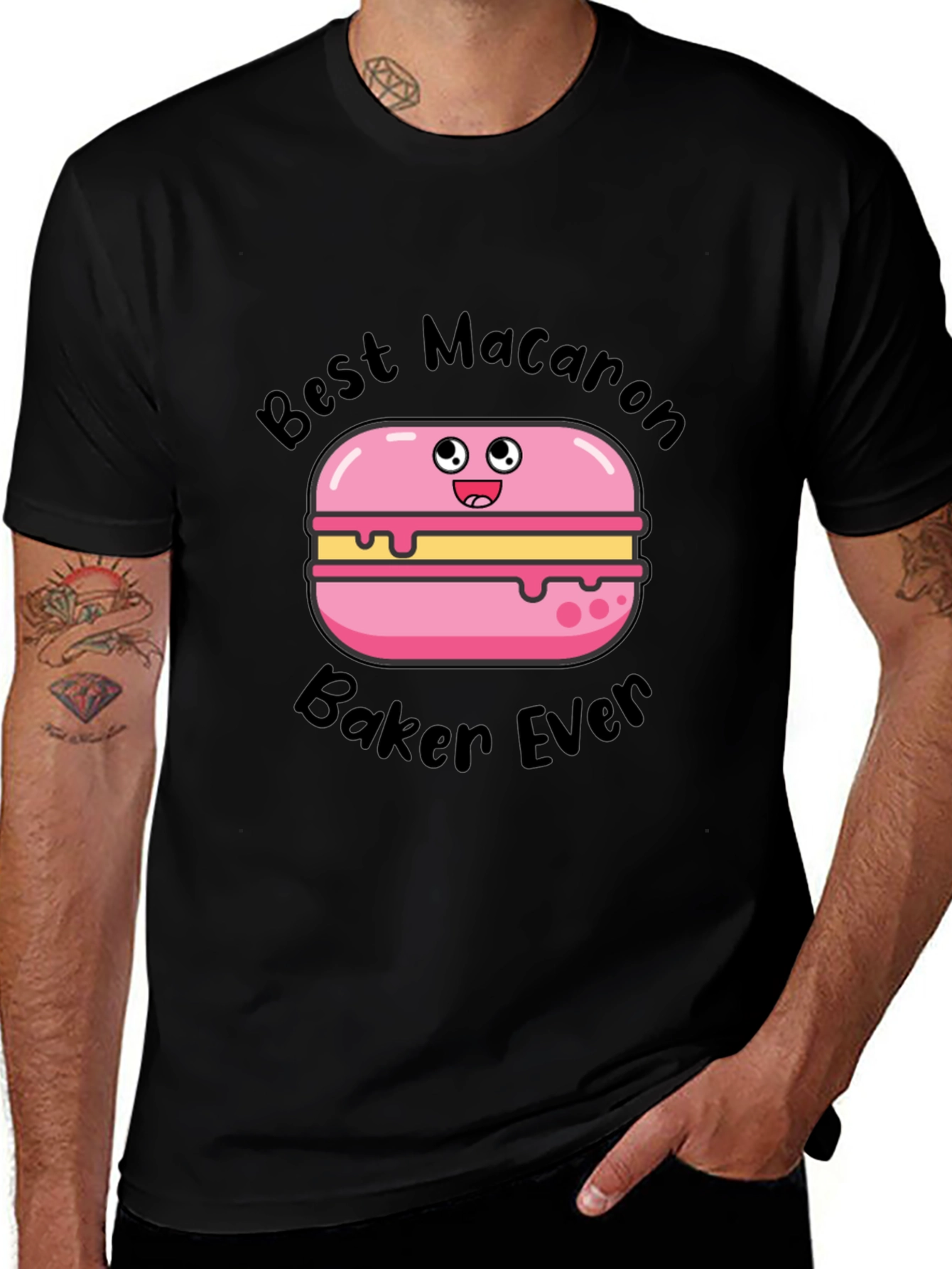 Variant 22 of Best Macaron Baker Ever T-Shirt - Cute Cartoon Foodie Tee
