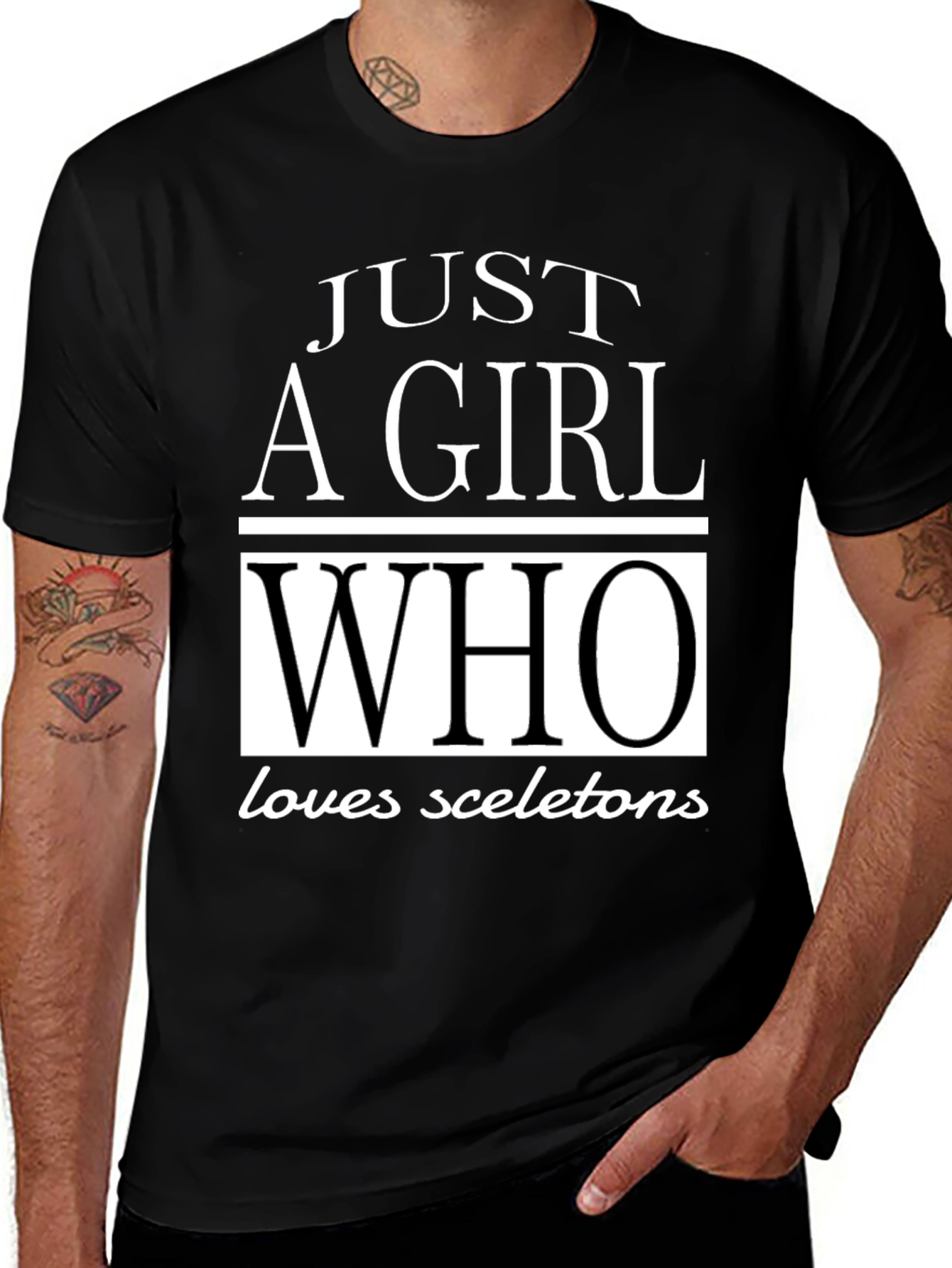 Variant 4 of Just A Girl Who Loves Skeletons Graphic Tee