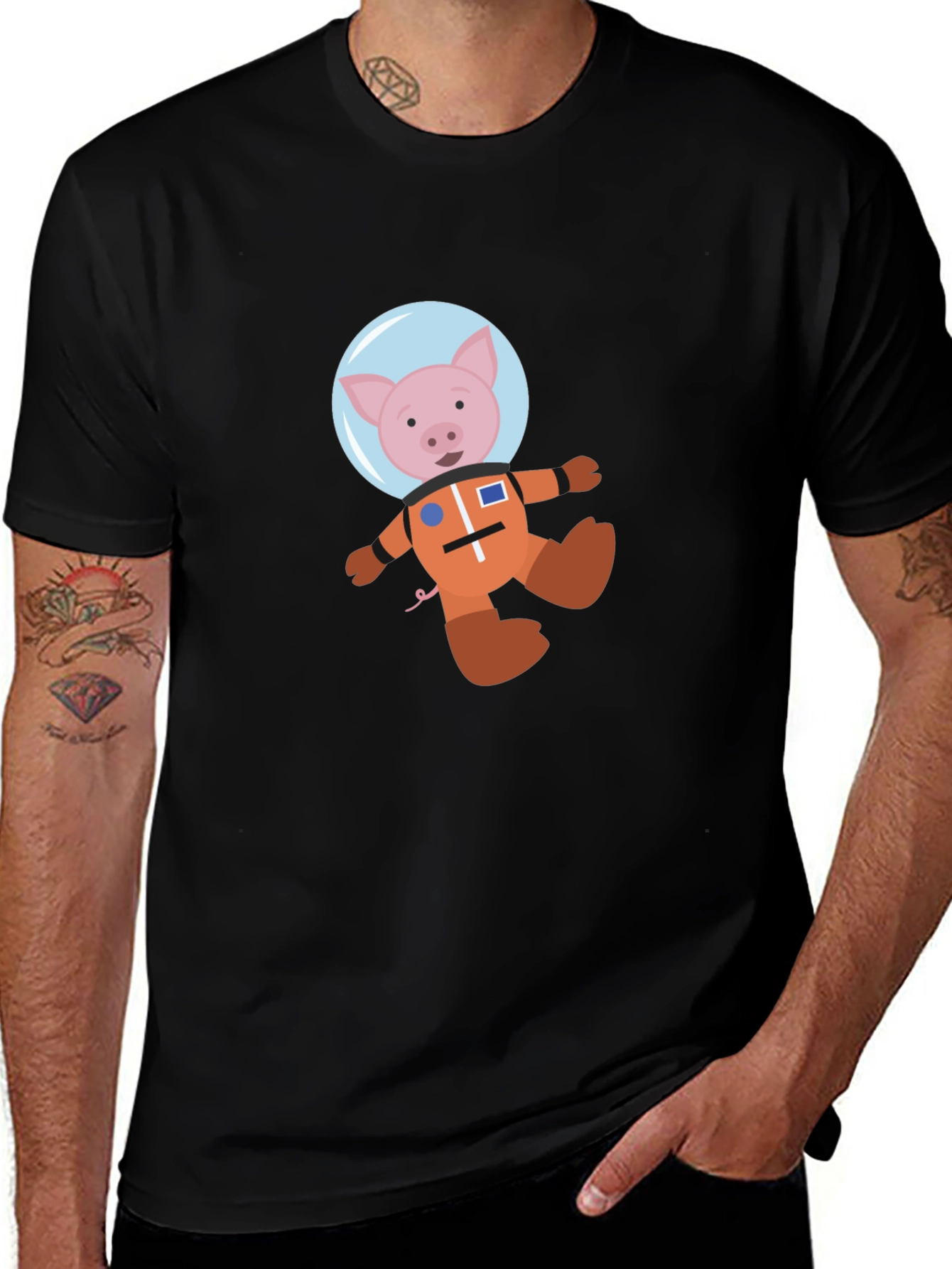 Variant 15 of Astronaut Pig Graphic T-Shirt
