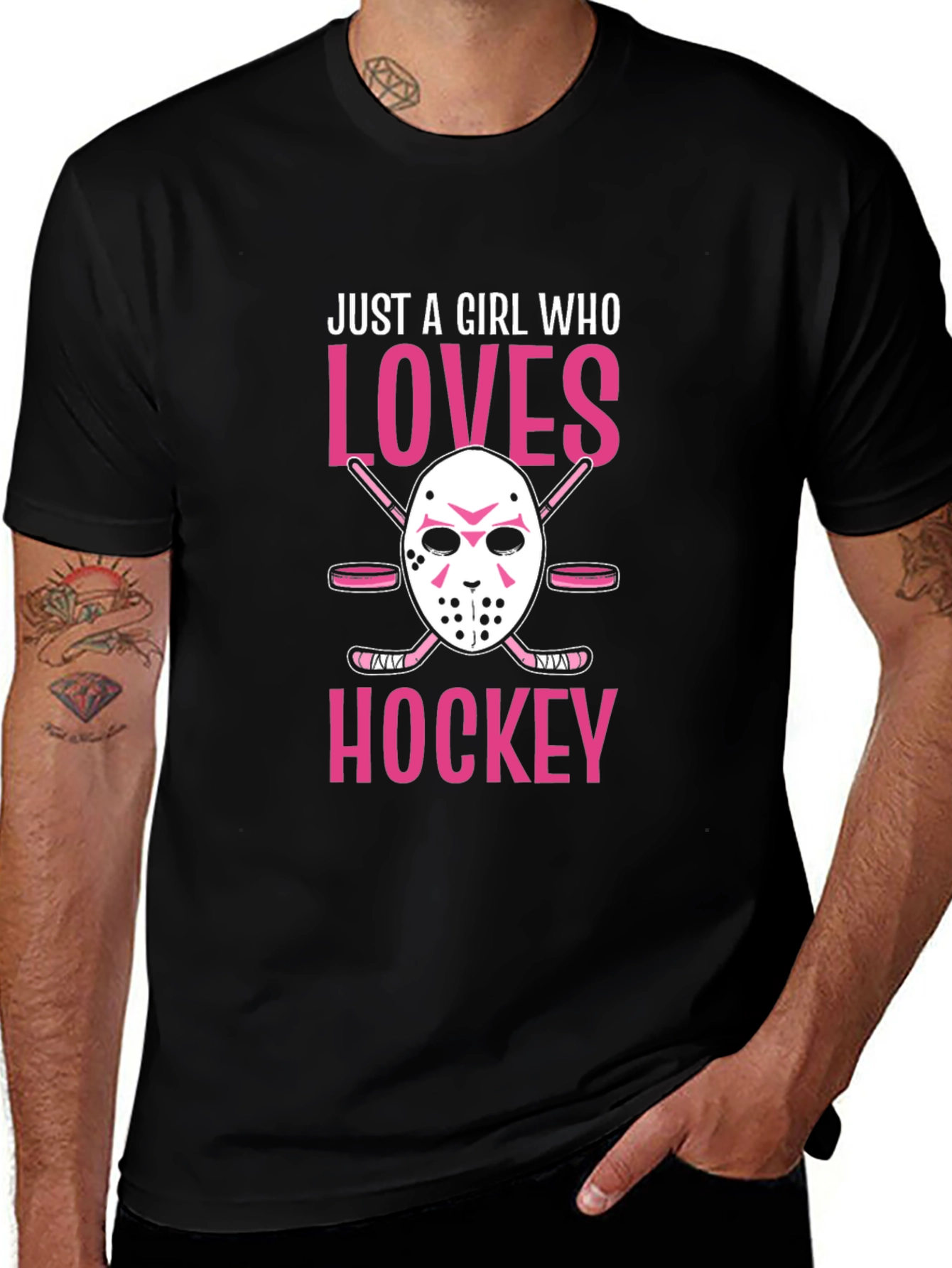 Variant 11 of Just A Girl Who Loves Hockey Graphic Tee