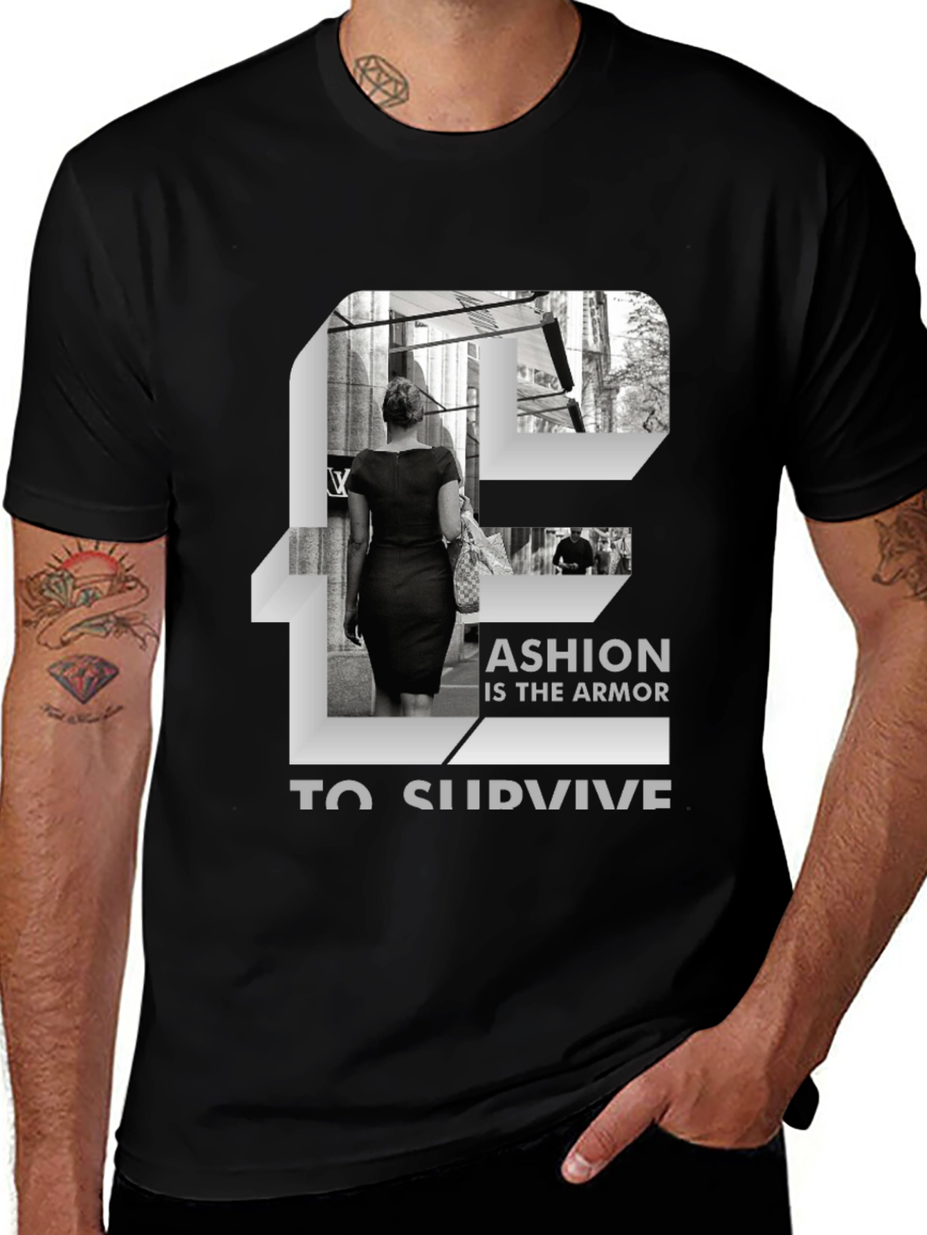 Variant 19 of Fashion Armor Tee - Stylish Black Cotton T-Shirt