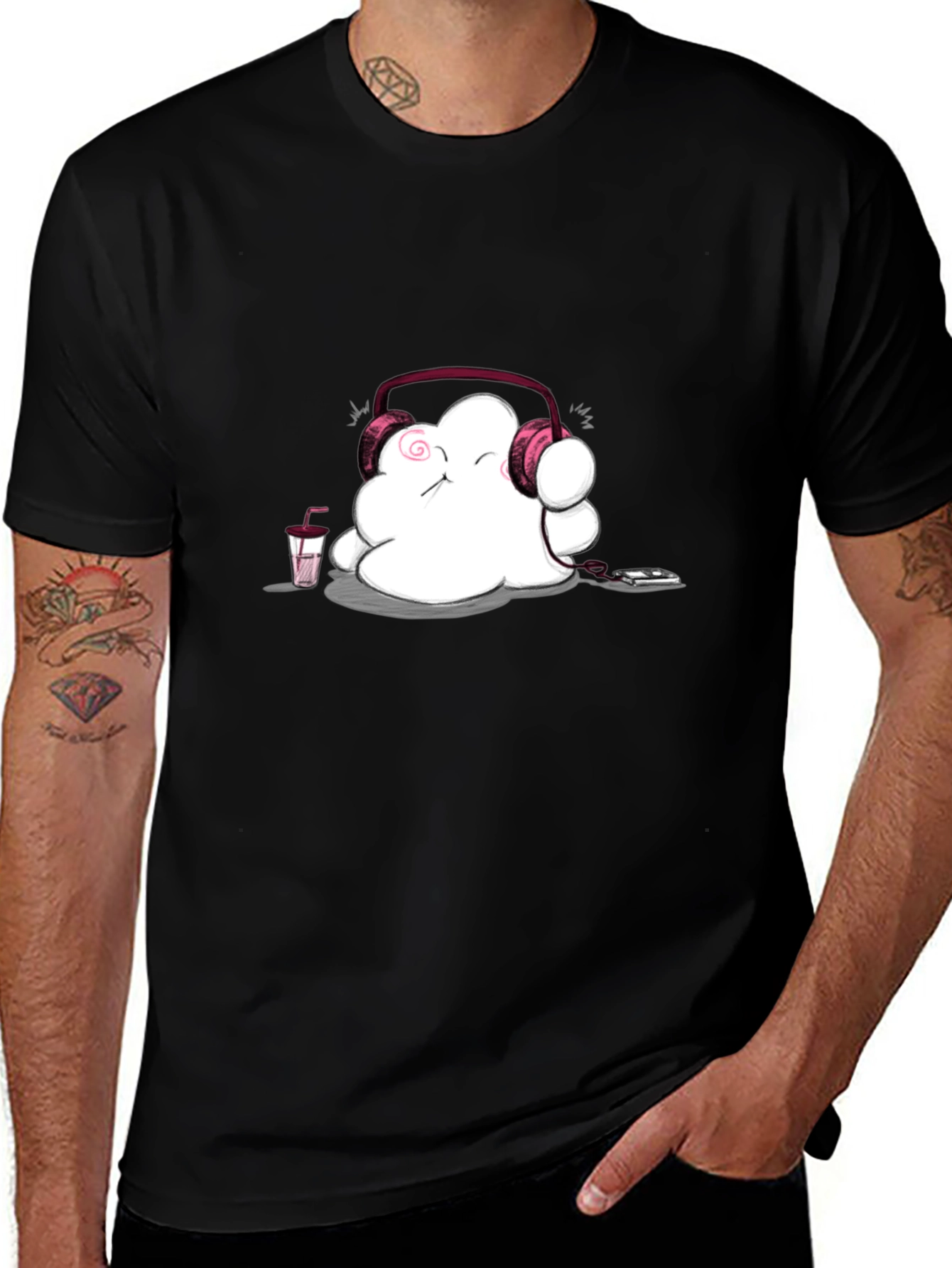 Chill Cloud Graphic Tee - Black Cotton T-Shirt