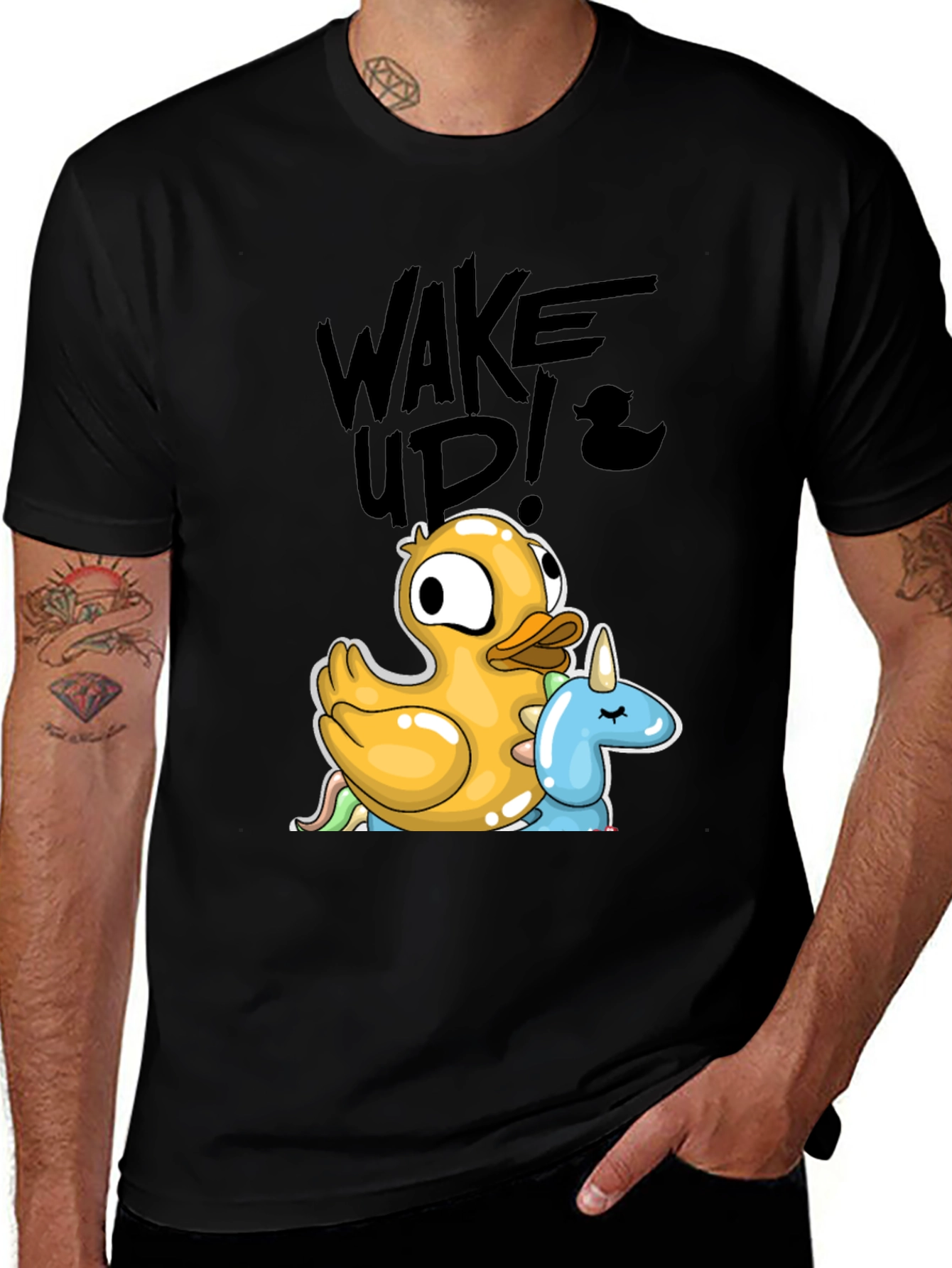 Variant 21 of Wake Up Duck & Unicorn Graphic Tee