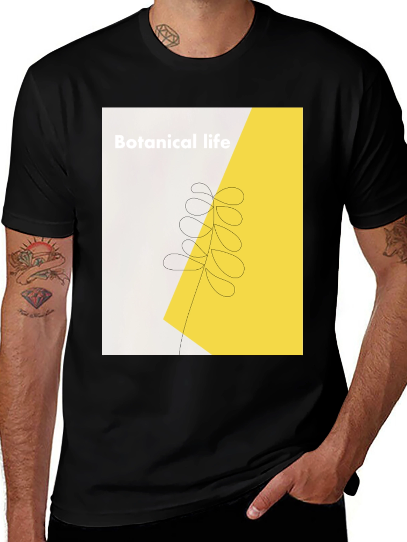 Variant 24 of Botanical Life Graphic Black T-Shirt