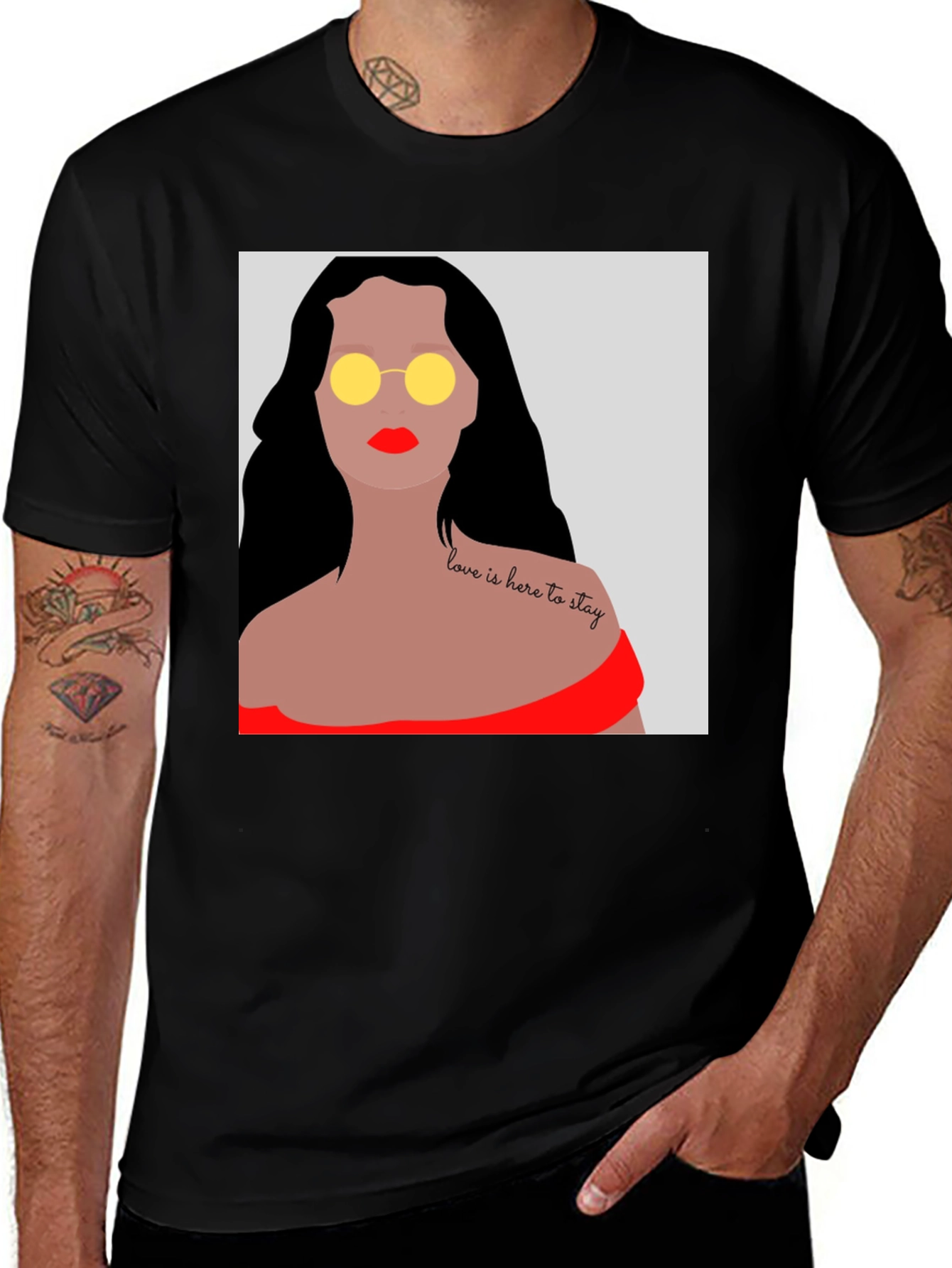 Variant 9 of Modern Graphic Tee - Love Is Here to Stay