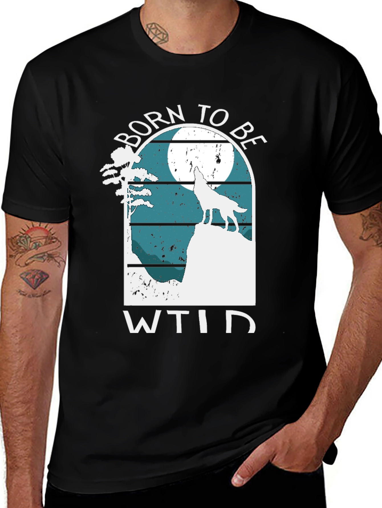 Variant 29 of Born to be Wild Wolf Graphic T-Shirt
