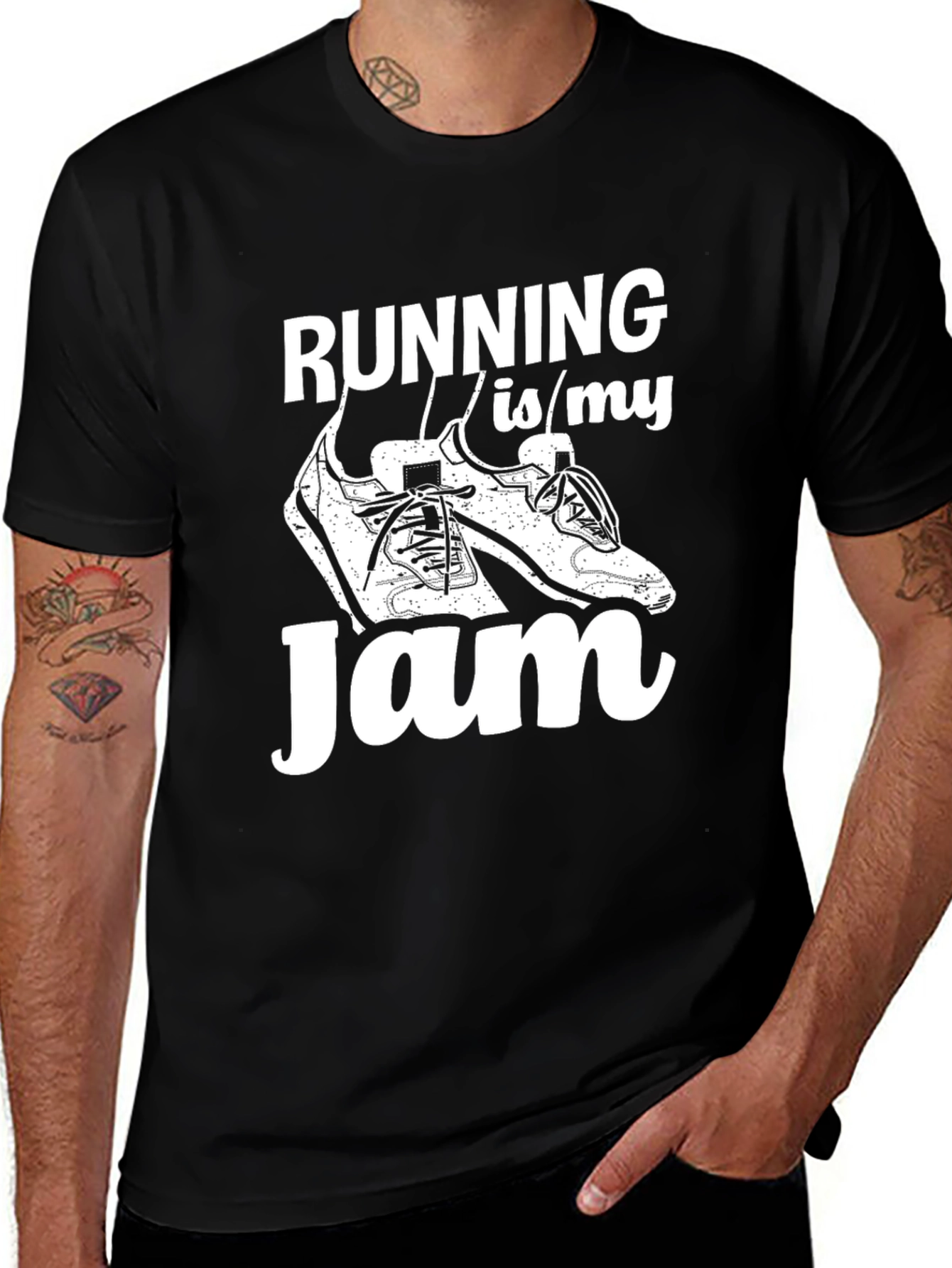 Variant 16 of Running Is My Jam T-Shirt - Black, Graphic Tee