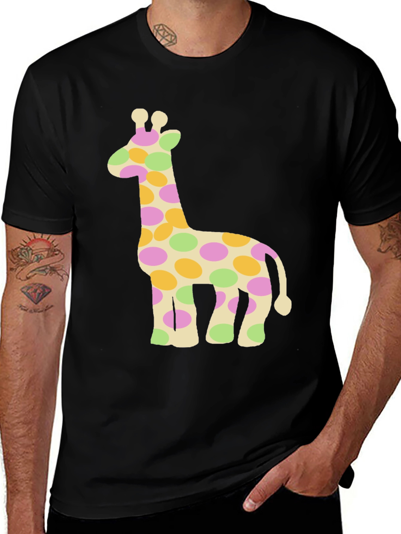 Giraffe Print Crew Neck Tee