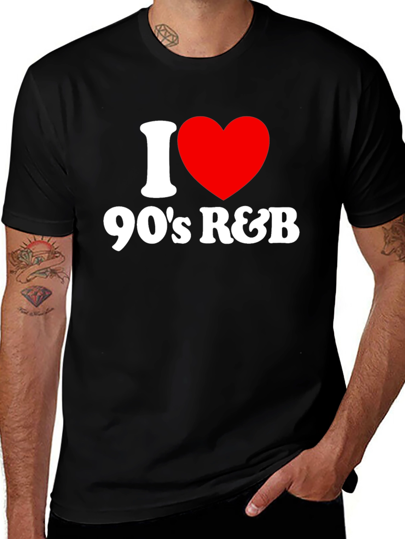 Variant 19 of I Heart 90's R&B Black Graphic T-Shirt