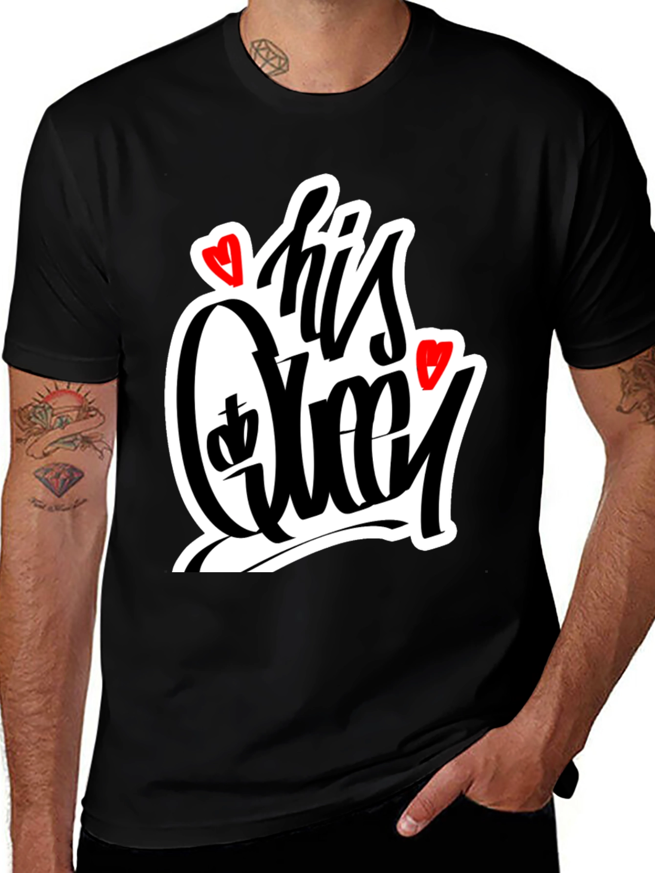 Variant 7 of His Queen Graphic Tee - Black