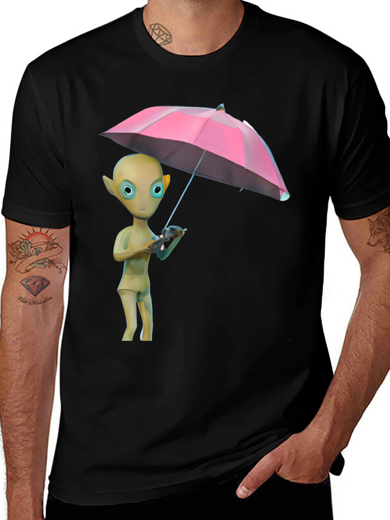 Variant 28 of Alien with Umbrella Graphic Tee