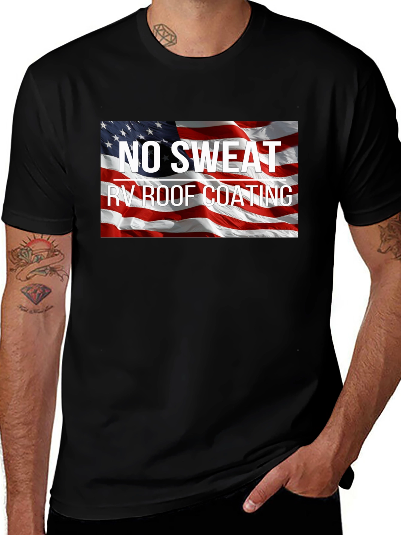 Variant 11 of No Sweat RV Roof Coating Patriotic T-Shirt