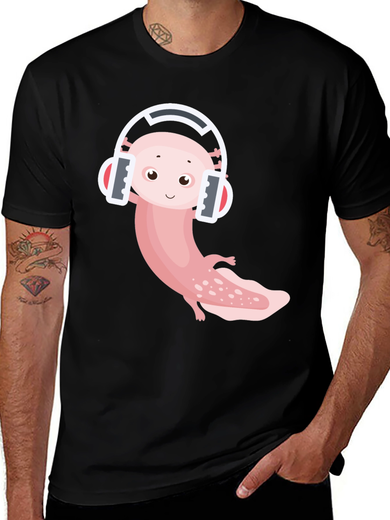 Variant 3 of Axolotl Headphone T-Shirt - Music Lover Tee