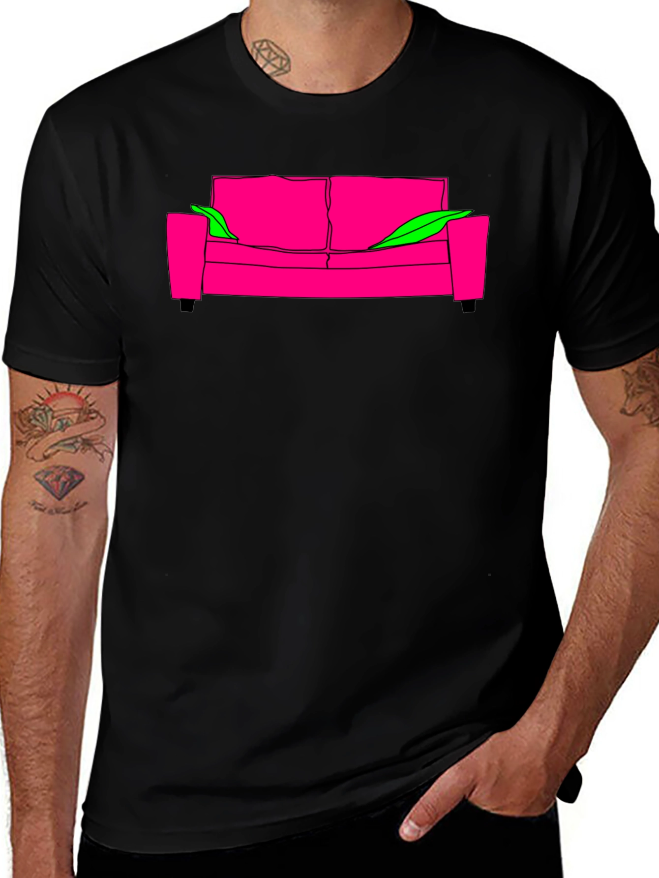 Variant 7 of Cool Graphic Tee - Pink Couch