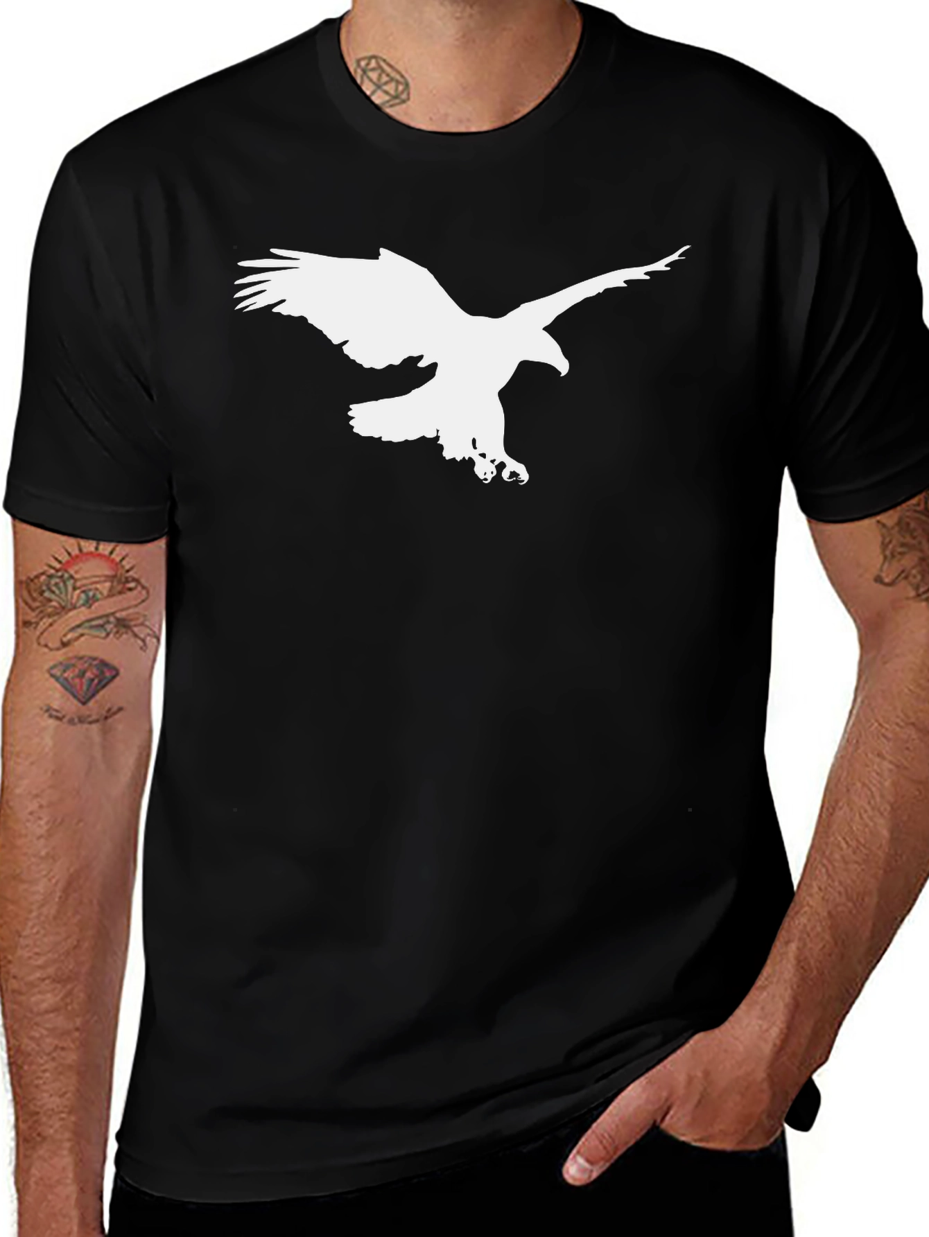 Variant 9 of Eagle Graphic Black T-Shirt - Stylish & Bold Design