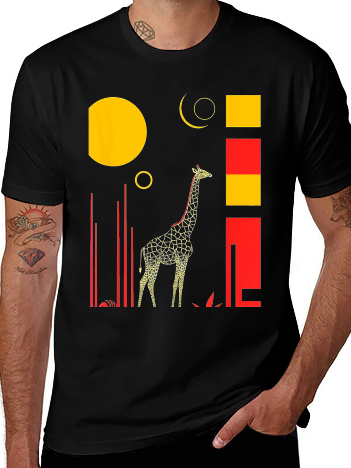 Variant 8 of Abstract Giraffe Graphic Tee