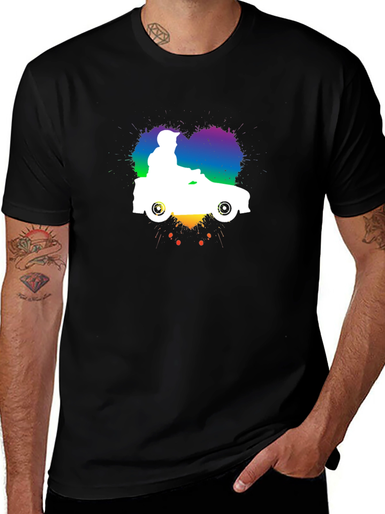 Variant 8 of Rainbow Heart Go-Kart Tee