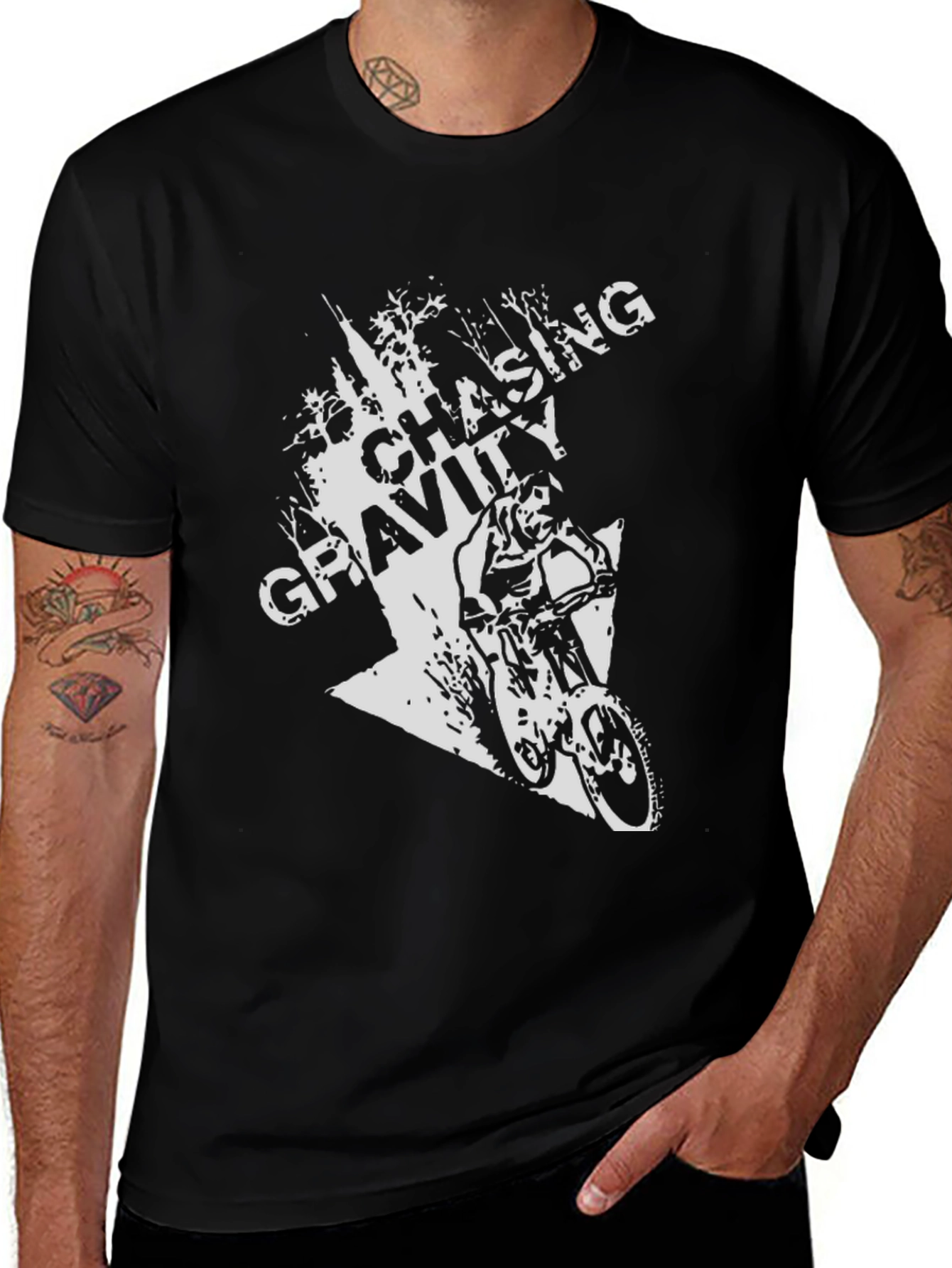 Variant 26 of Chasing Gravity Mountain Bike Graphic T-Shirt
