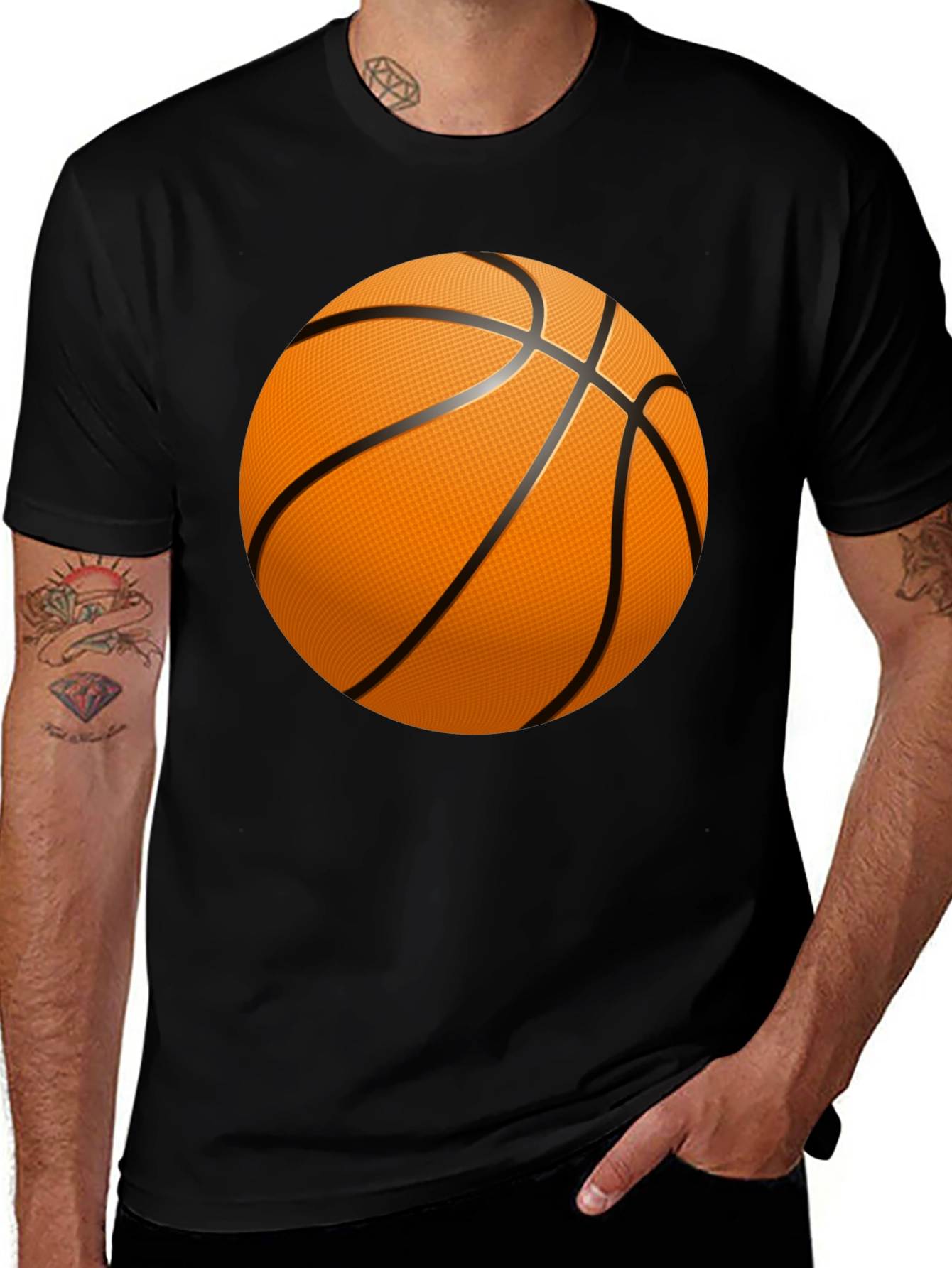 Variant 16 of Basketball Graphic T-Shirt - Black Cotton Tee
