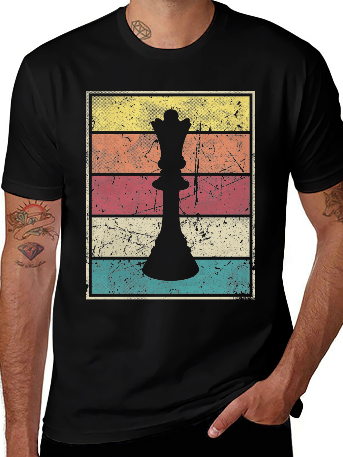Variant 21 of Chess Queen Graphic Tee - Vintage Style T-Shirt