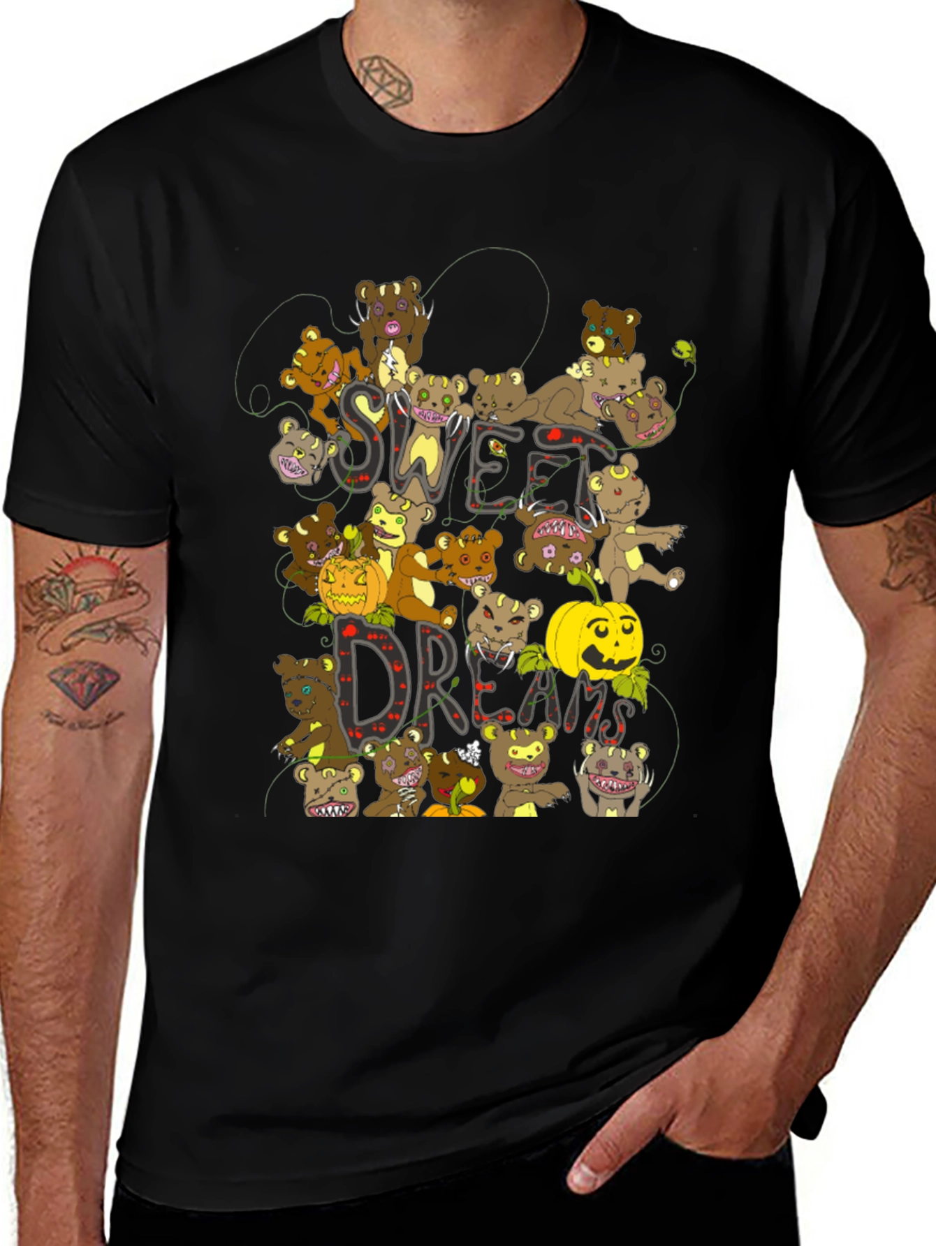 Sweet Dreams Halloween Teddy Bear Graphic Tee
