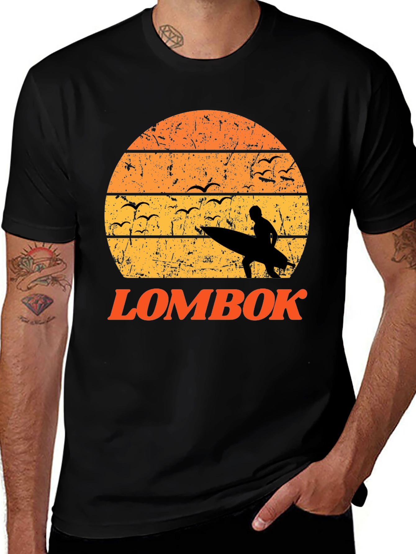 Lombok Sunset T-Shirt Surfer Graphic Tee